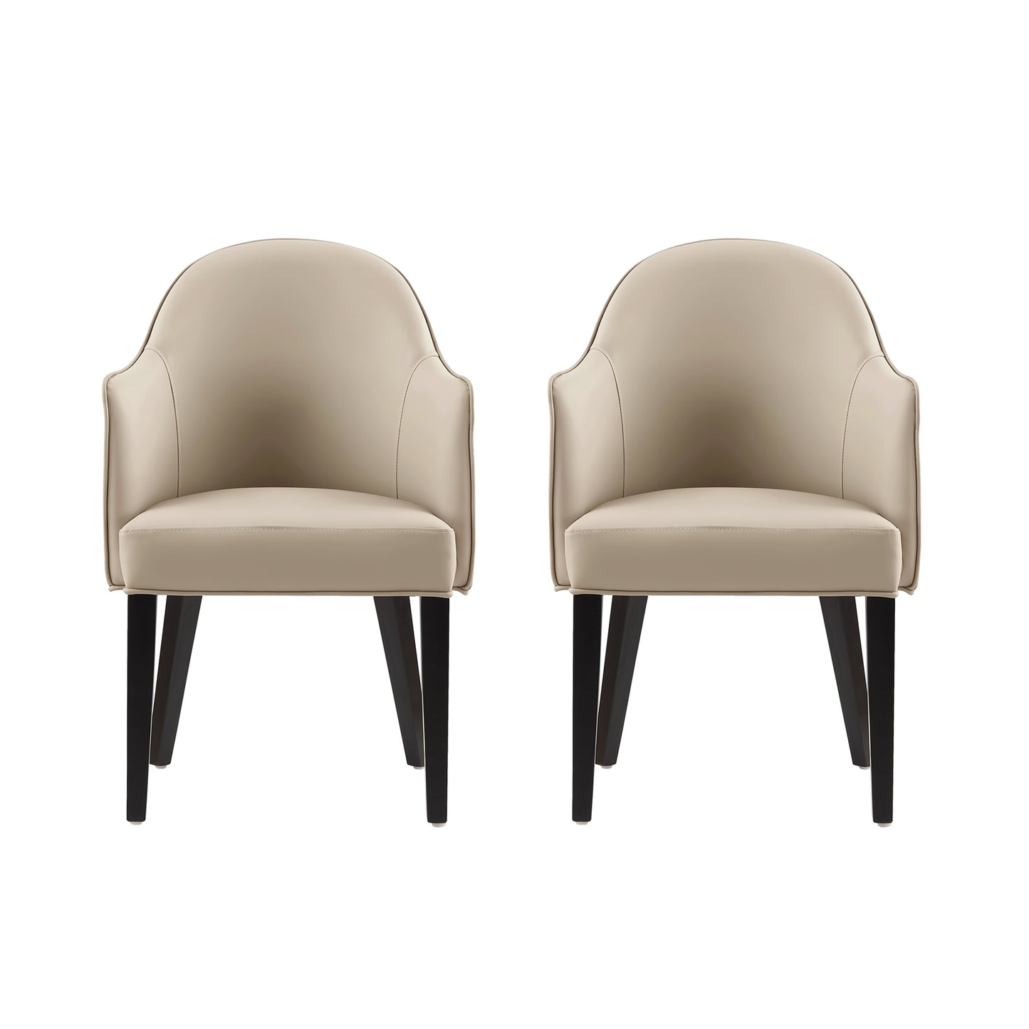Hillman Modern Wood Vegan Leather and Velvet Armchair in Sand - Set of 2 2-DC087AR2-SD