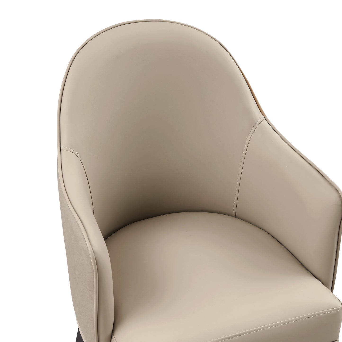 Hillman Modern Wood Vegan Leather and Velvet Armchair in Sand - Set of 2 2-DC087AR2-SD