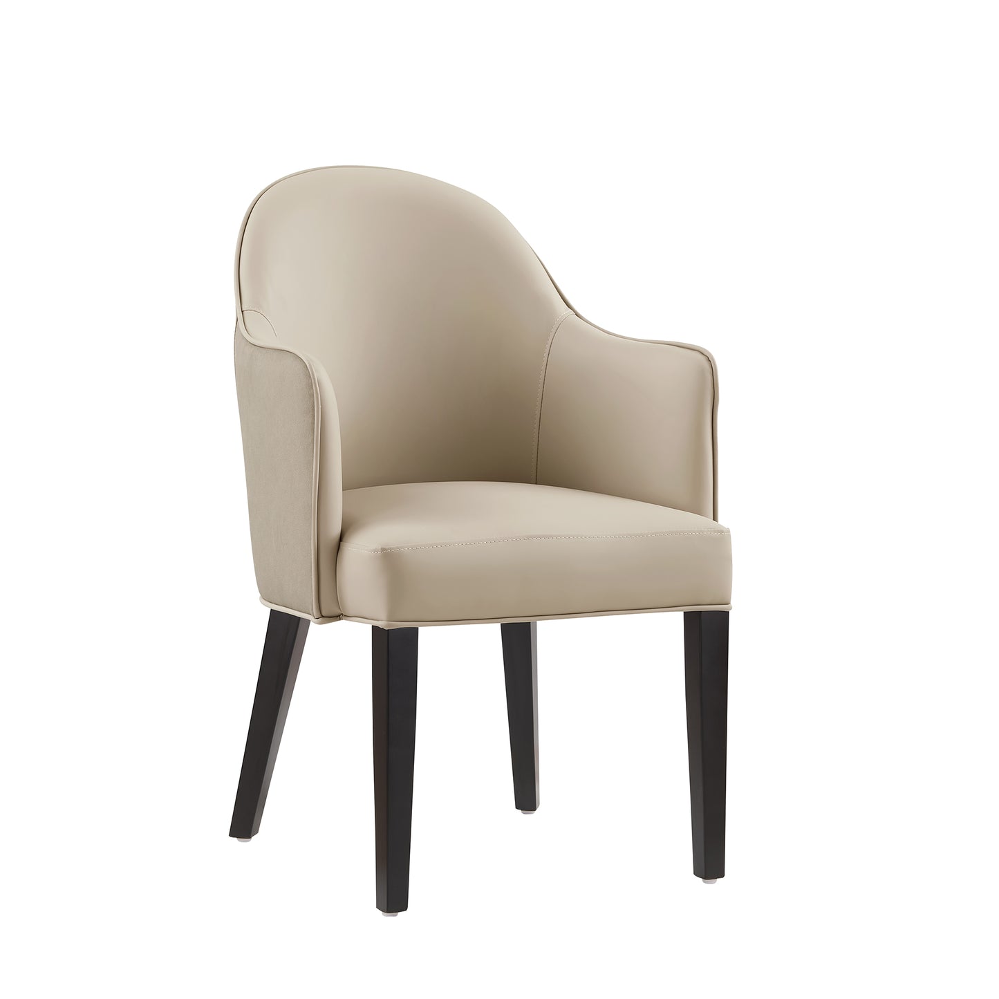 Hillman Modern Wood Vegan Leather and Velvet Armchair in Sand - Set of 2 2-DC087AR2-SD
