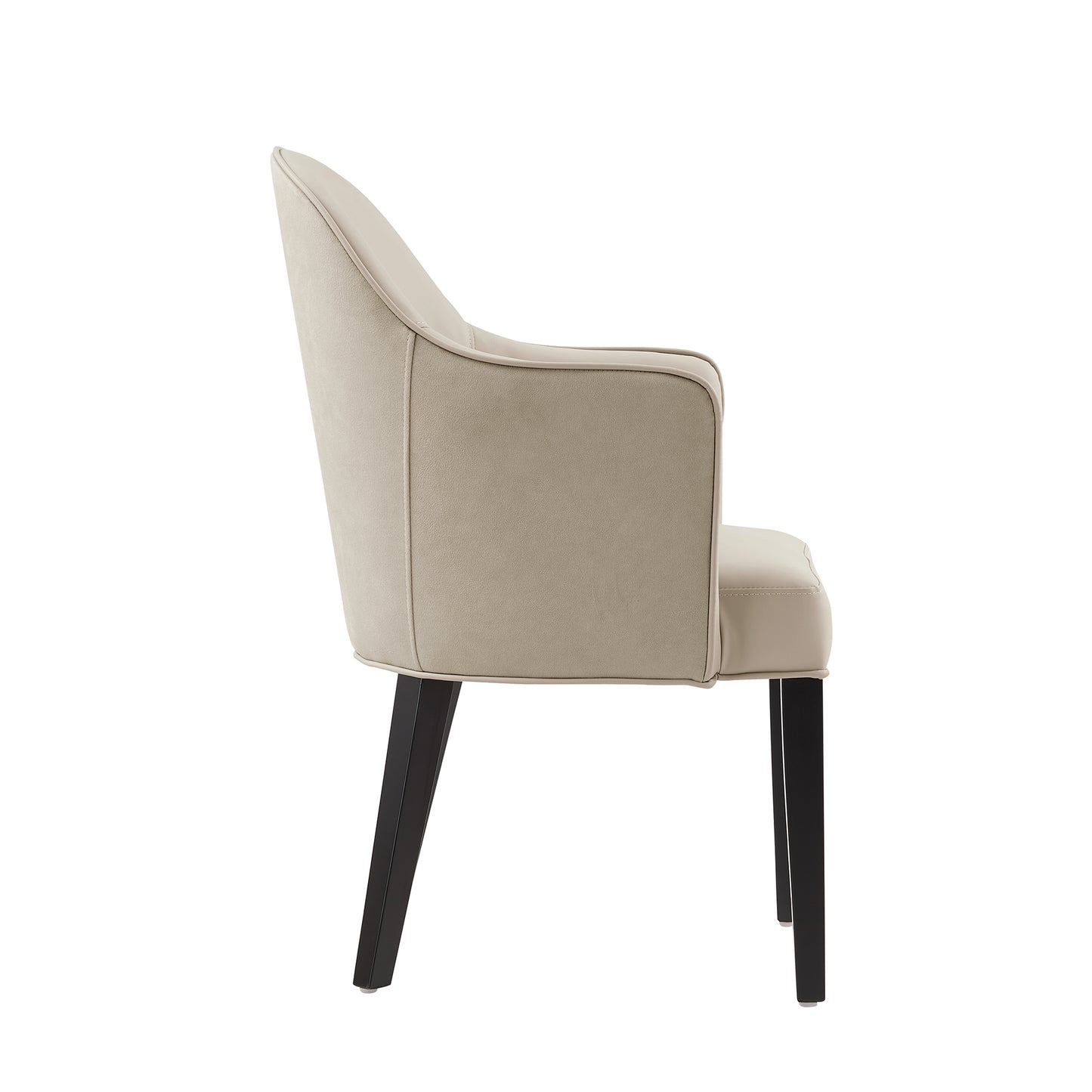 Hillman Modern Wood Vegan Leather and Velvet Armchair in Sand - Set of 2 2-DC087AR2-SD
