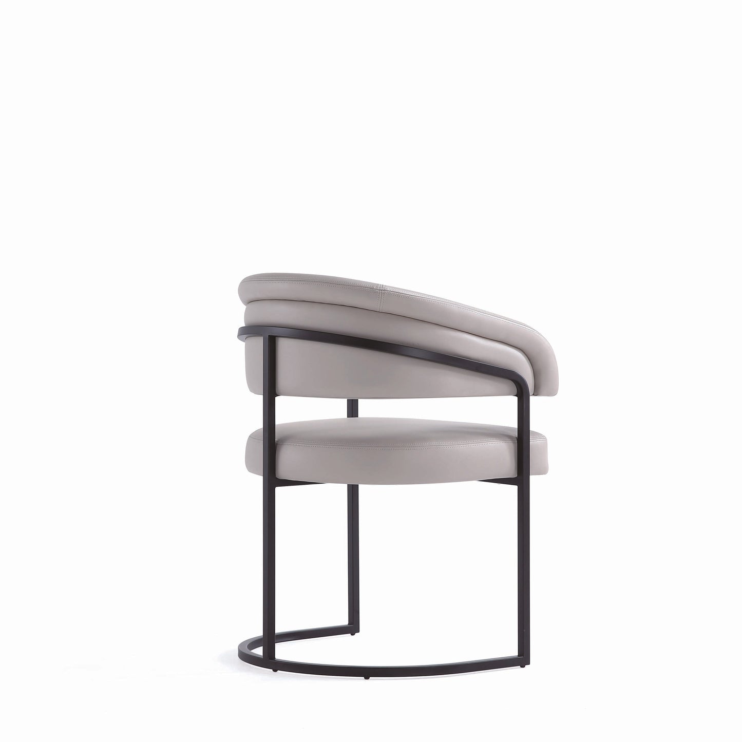 Augusta Modern Metal Vegan Leather Dining Chair in Light Gray - Set of 2 2-DC094-LG