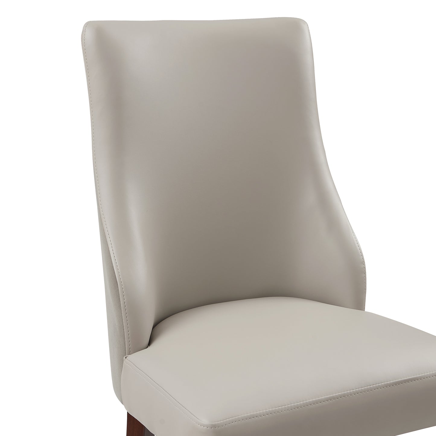 Connie Modern Wood Vegan Leather and Velvet Dining Chair in Light Gray - Set of 4 2-DC095-LG