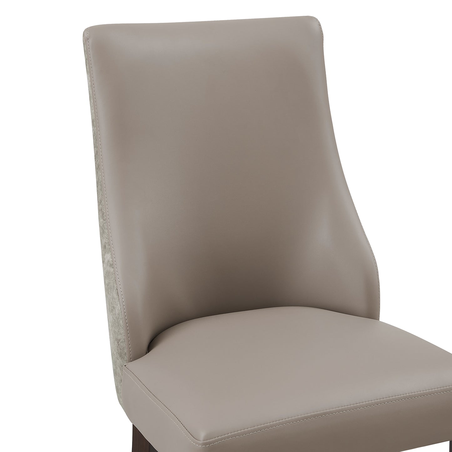Connie Modern Wood Vegan Leather and Velvet Dining Chair in Taupe - Set of 4 2-DC095-TP