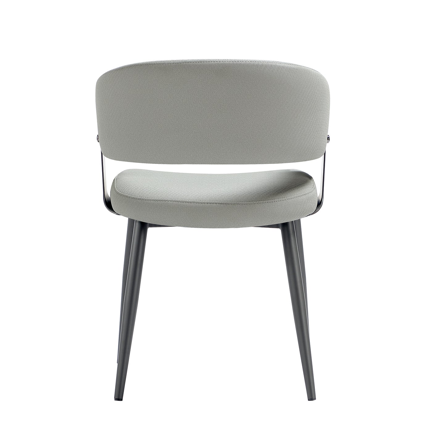Luce Modern Metal Textured Vegan Leather Dining Chair in Stone Gray - Set of 2 2-DC097-GY