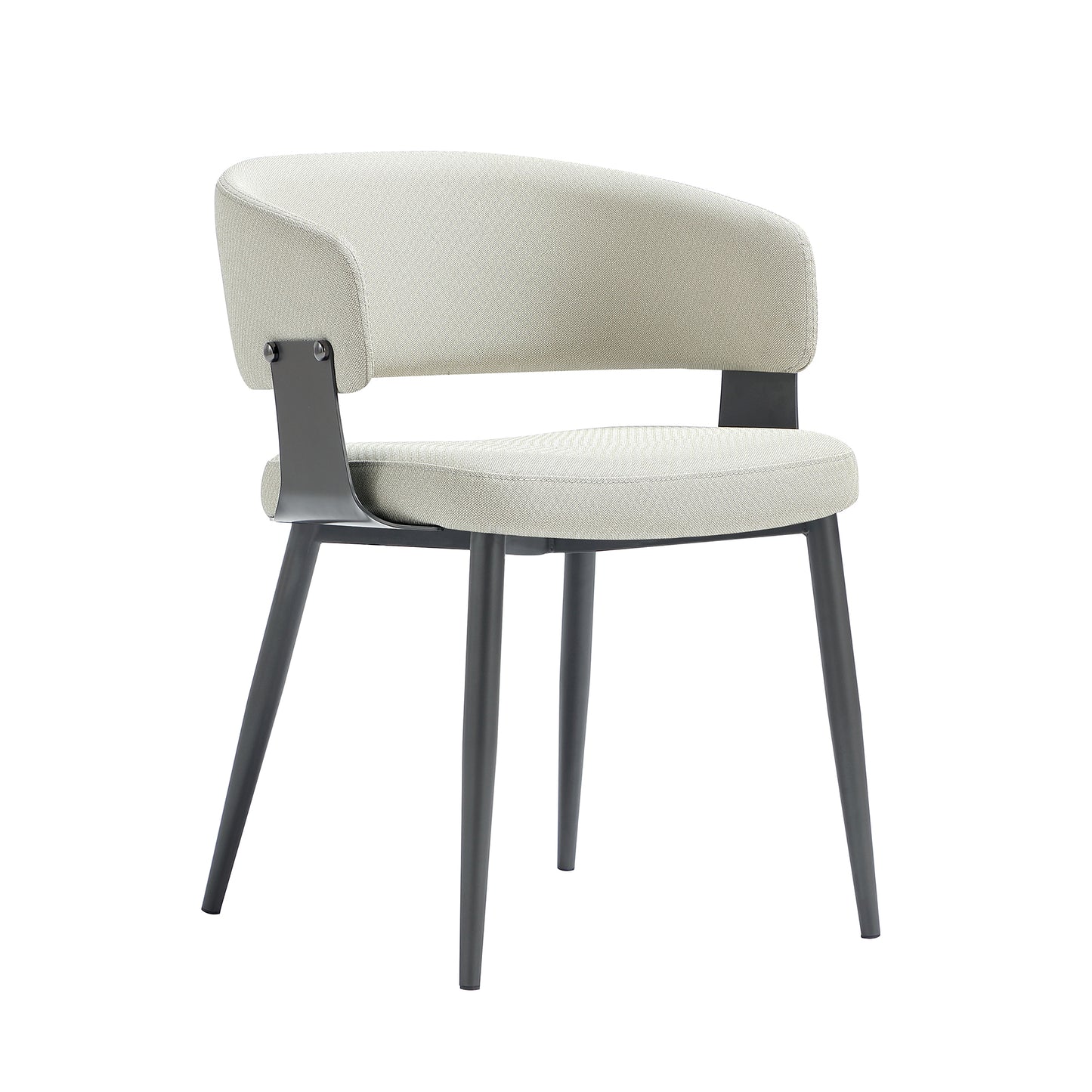 Luce Modern Metal Textured Vegan Leather Dining Chair in Oatmeal - Set of 2 2-DC097-OT