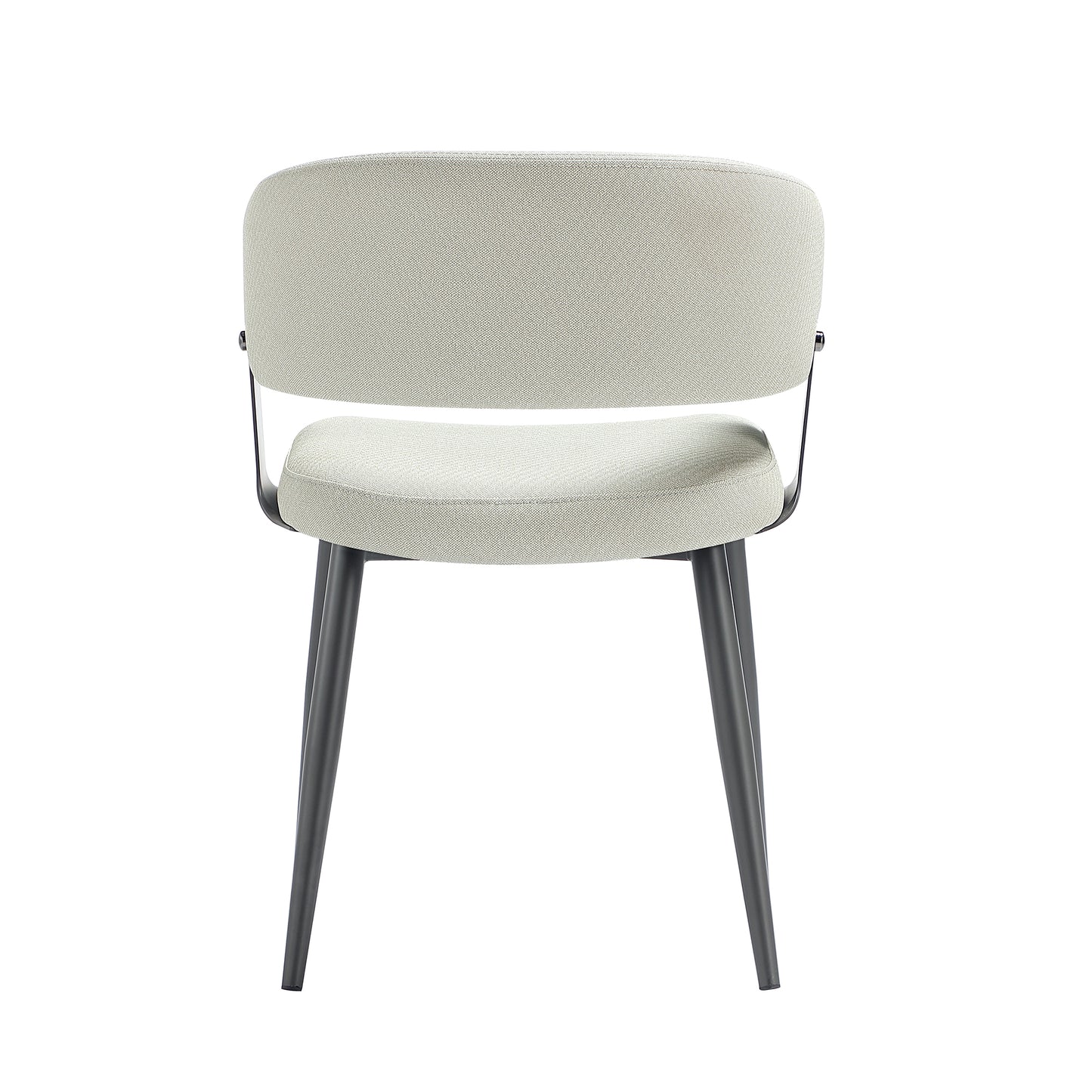 Luce Modern Metal Textured Vegan Leather Dining Chair in Oatmeal - Set of 2 2-DC097-OT