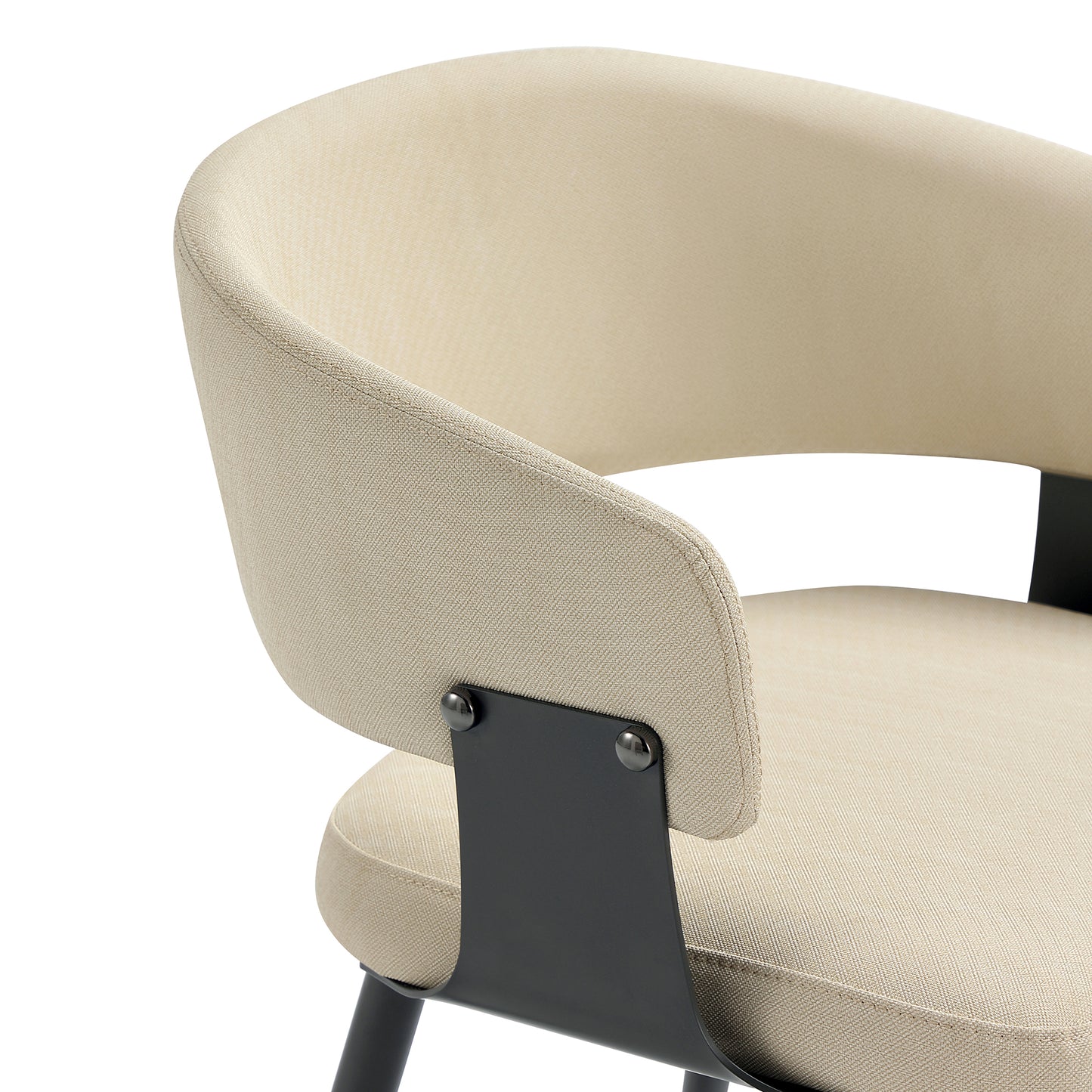 Luce Modern Metal Textured Vegan Leather Dining Chair in Sand - Set of 2 2-DC097-SD