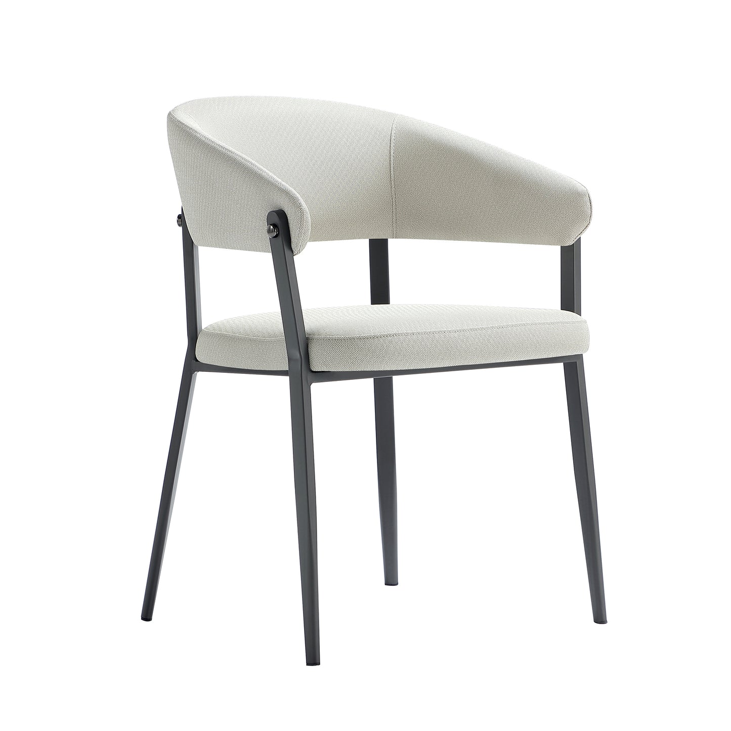 Belle Modern Metal Upholstered Dining Chair in Oatmeal - Set of 2 2-DC099-OT