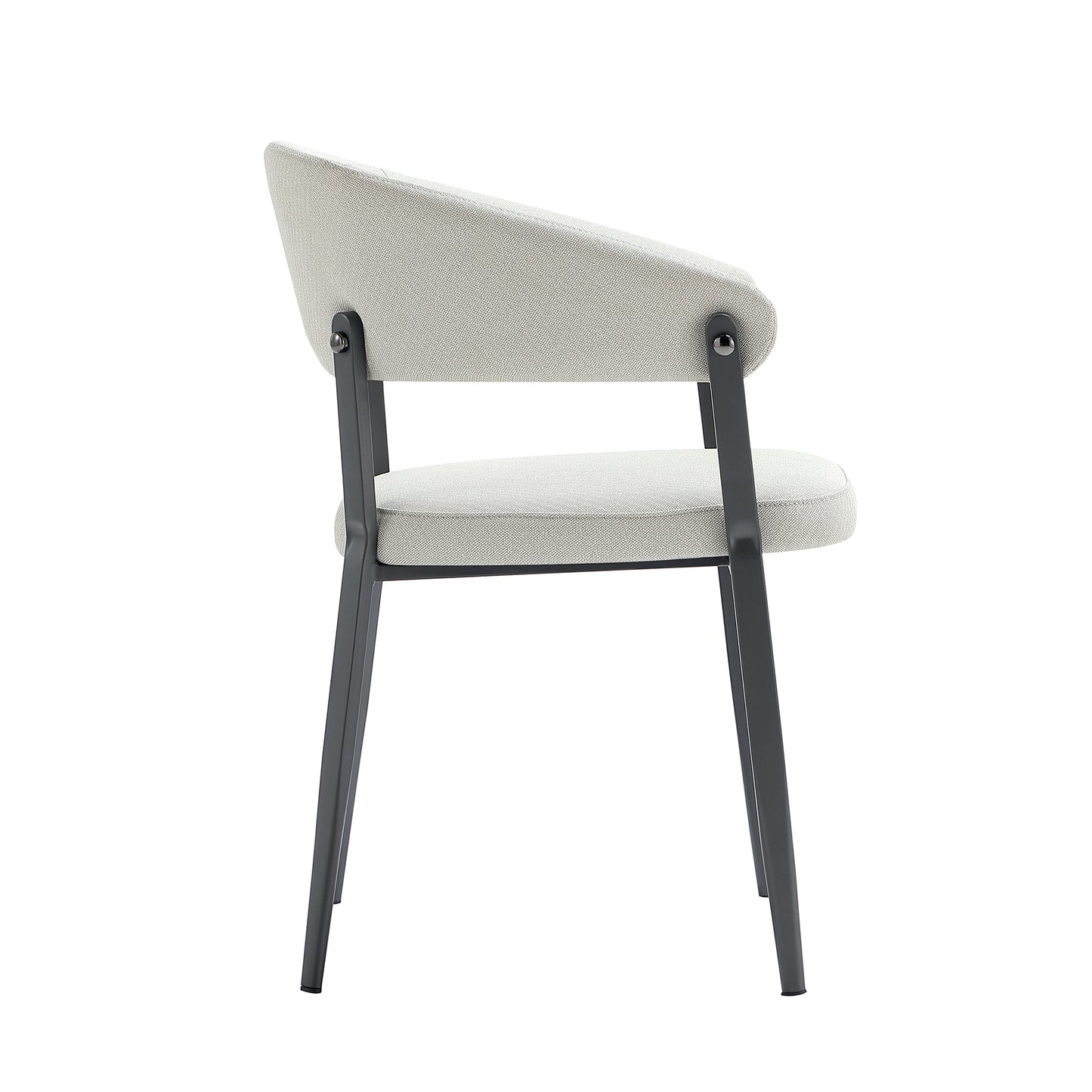Belle Modern Metal Upholstered Dining Chair in Oatmeal - Set of 2 2-DC099-OT