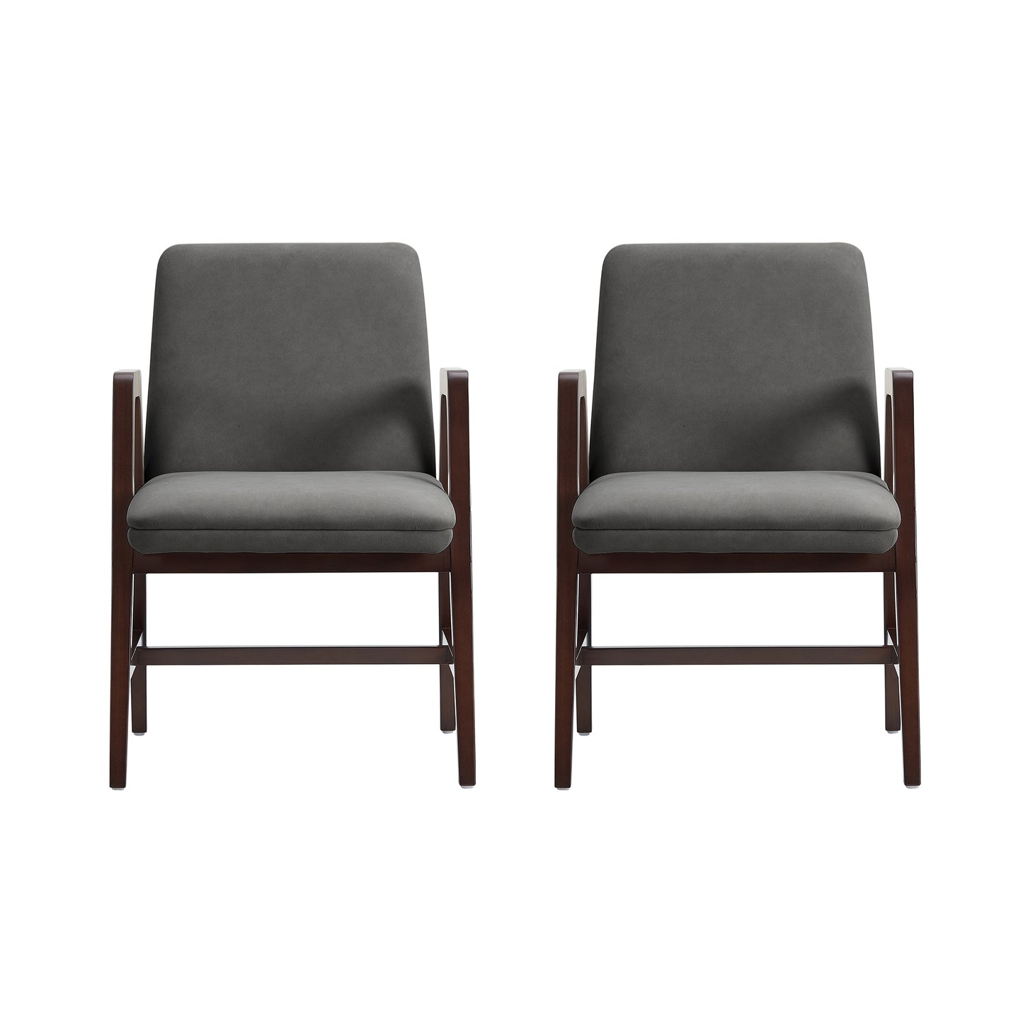 Stella Modern Wood Velvet Armchair in Graphite - Set of 2 2-DC101AR-GY