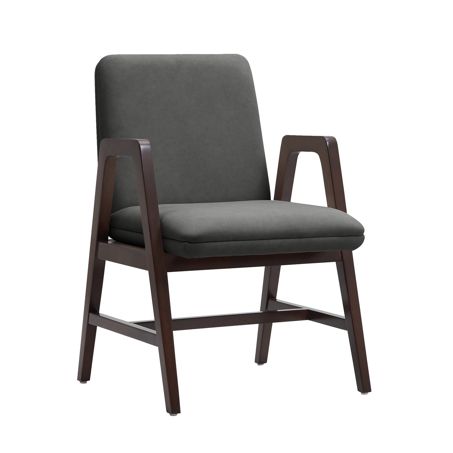 Stella Modern Wood Velvet Armchair in Graphite - Set of 2 2-DC101AR-GY