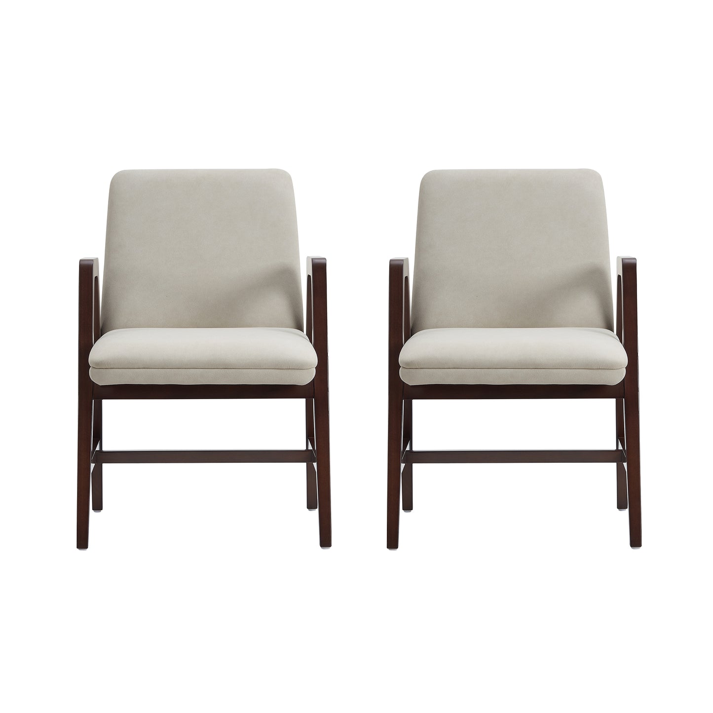 Stella Modern Wood Velvet Armchair in Champagne - Set of 2 2-DC101AR-OM