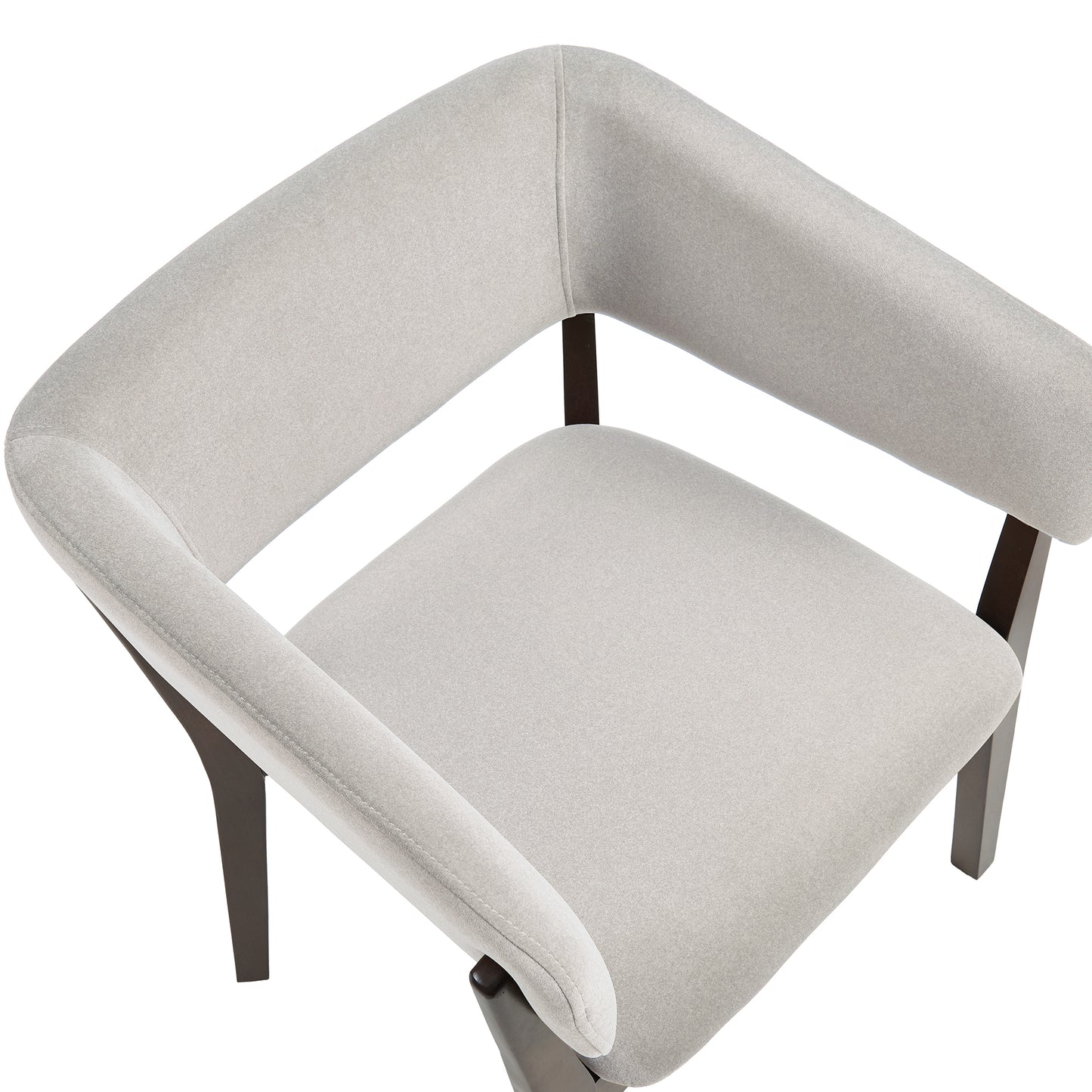 Blake Modern Wood Faux Mohair Armchair in Greige - Set of 2 2-DC102AR-GE