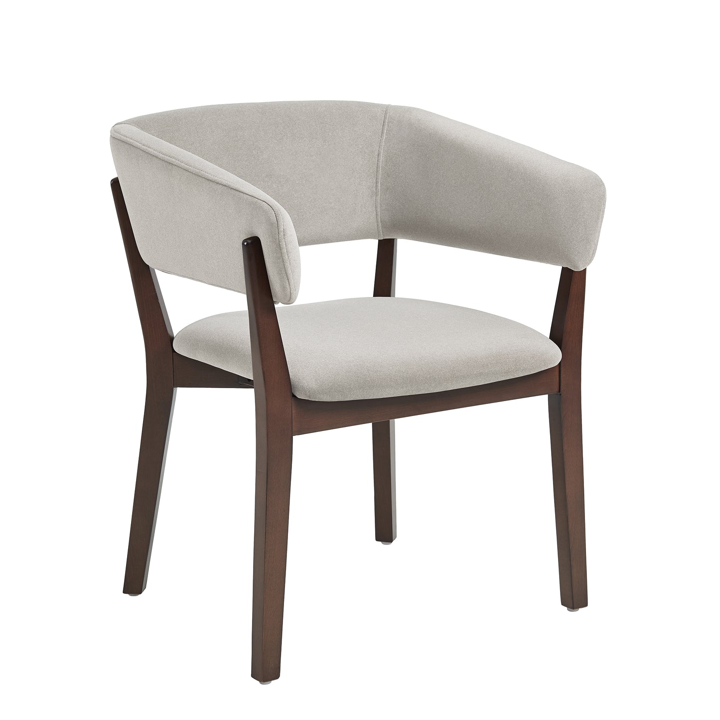 Blake Modern Wood Faux Mohair Armchair in Greige - Set of 2 2-DC102AR-GE