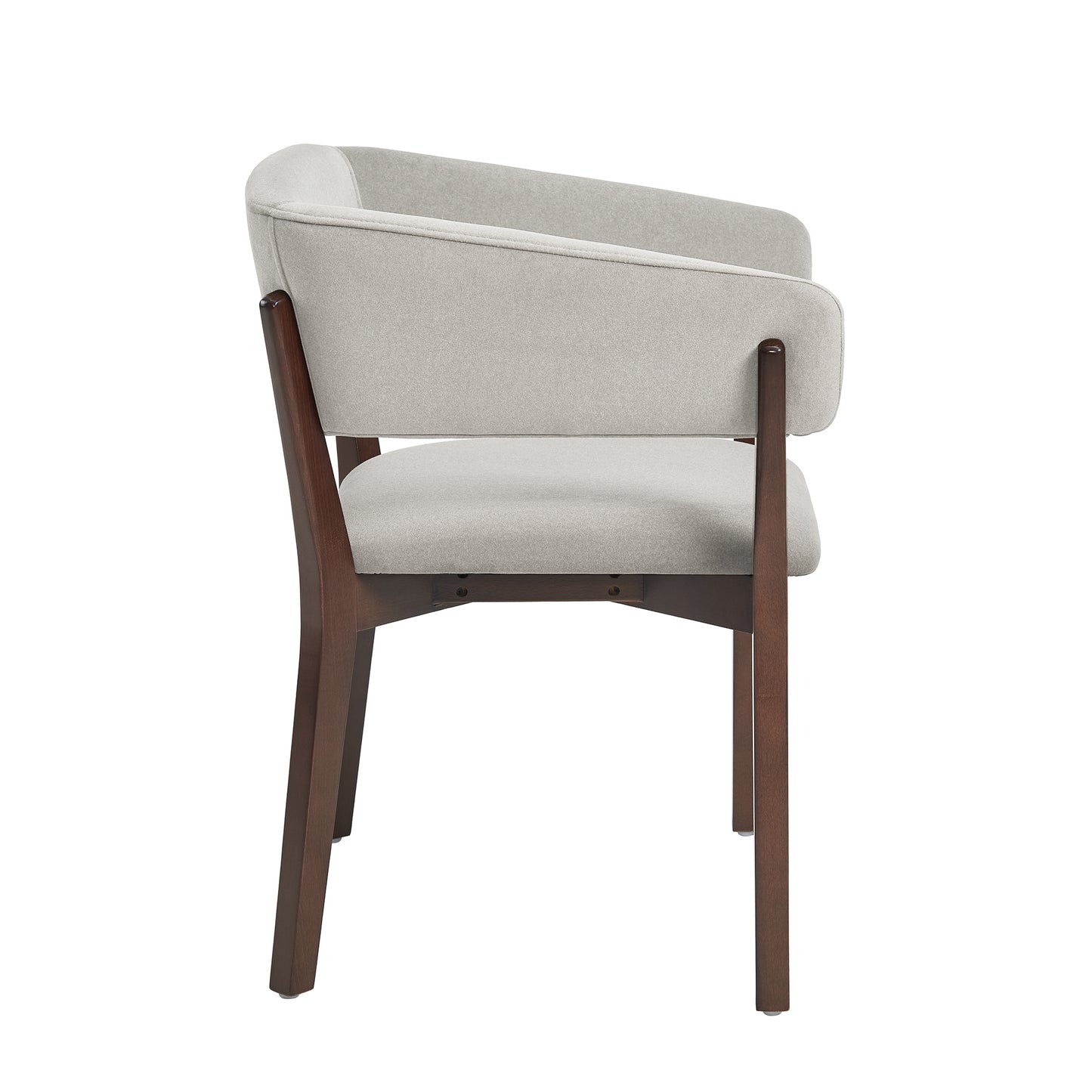 Blake Modern Wood Faux Mohair Armchair in Greige - Set of 2 2-DC102AR-GE