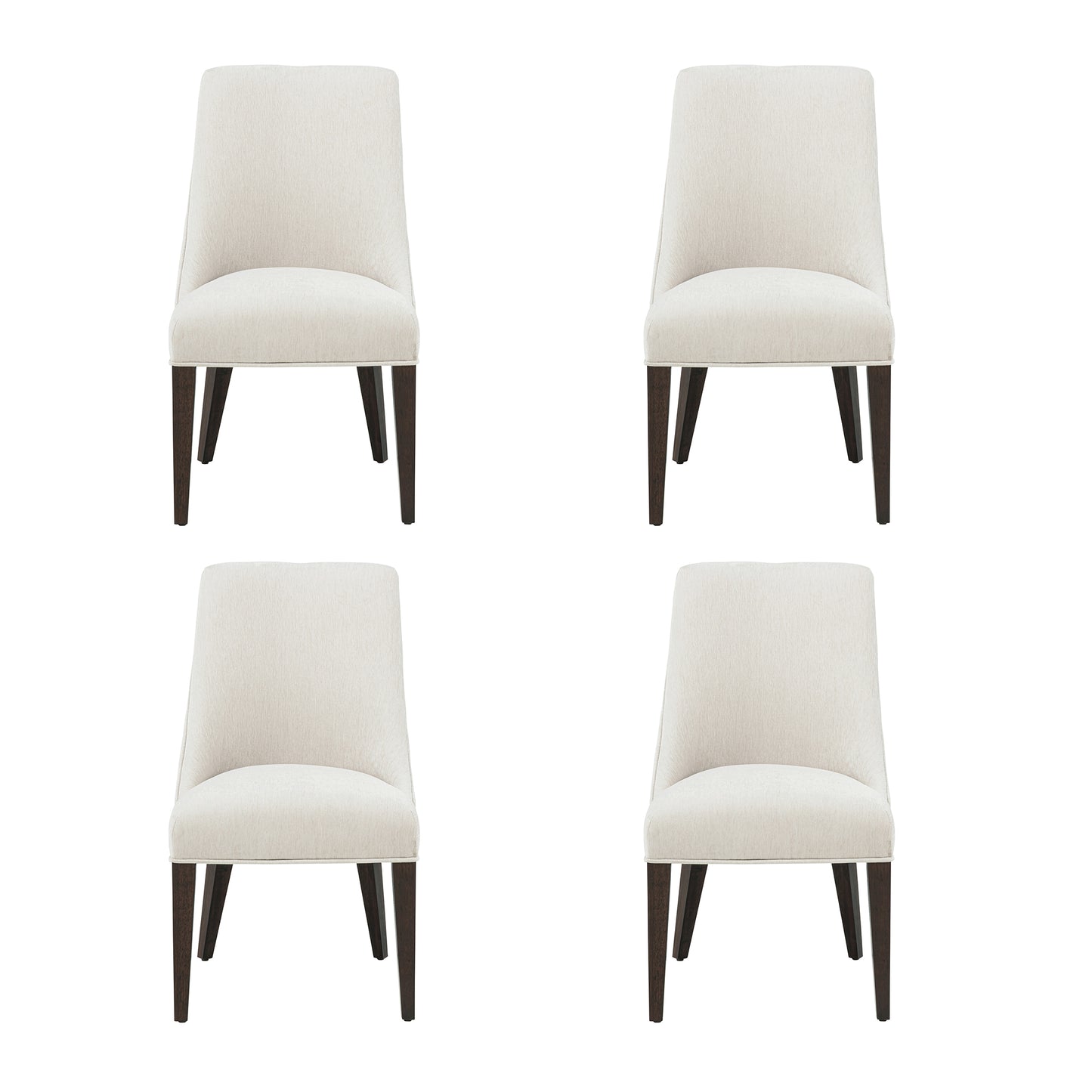 Beever Modern Wood Chenille Dining Chair in Cream - Set of 4 2-DC103-CR
