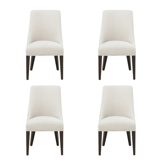 Beever Modern Wood Chenille Dining Chair in Cream - Set of 4 2-DC103-CR