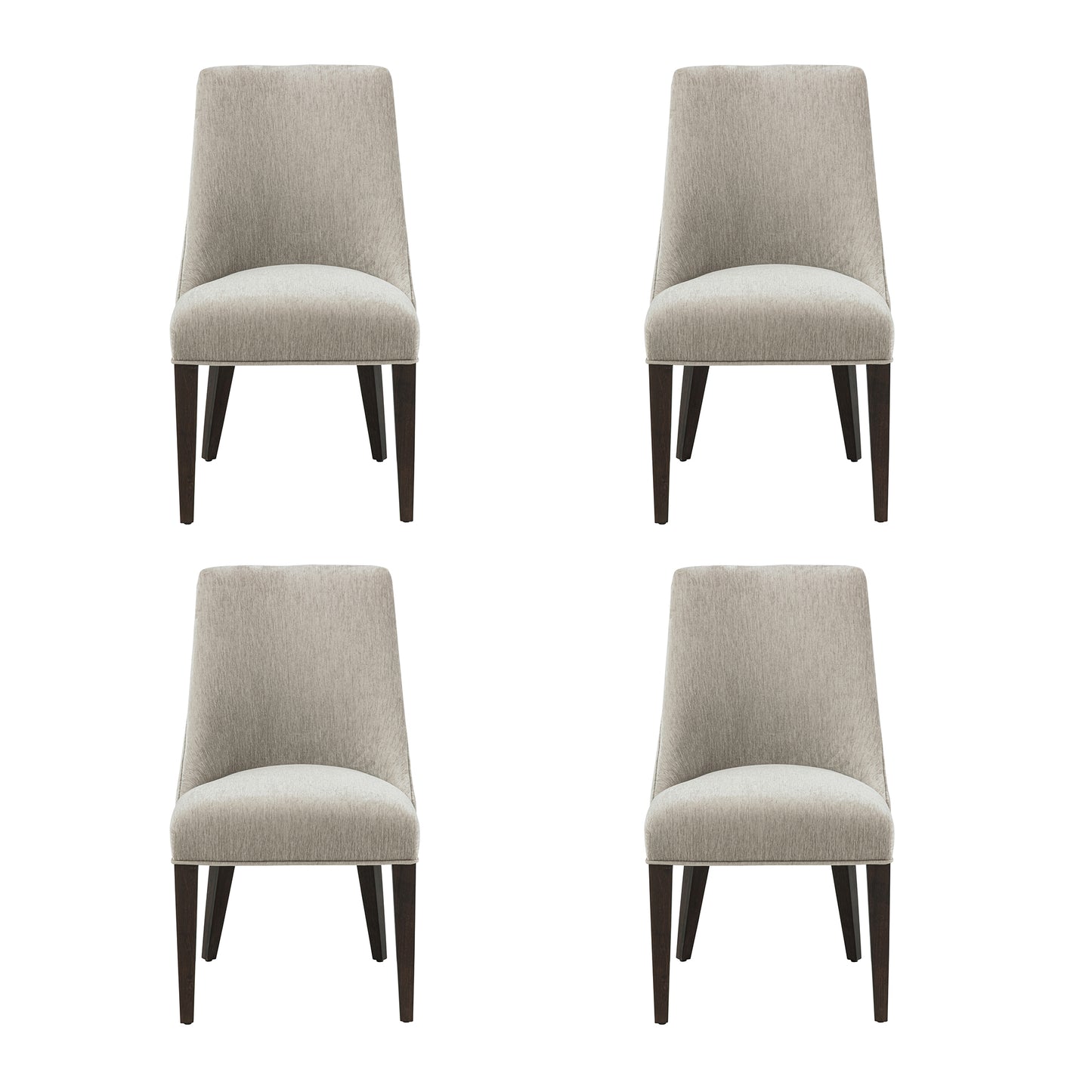 Beever Modern Wood Chenille Dining Chair in Taupe - Set of 4 2-DC103-TP