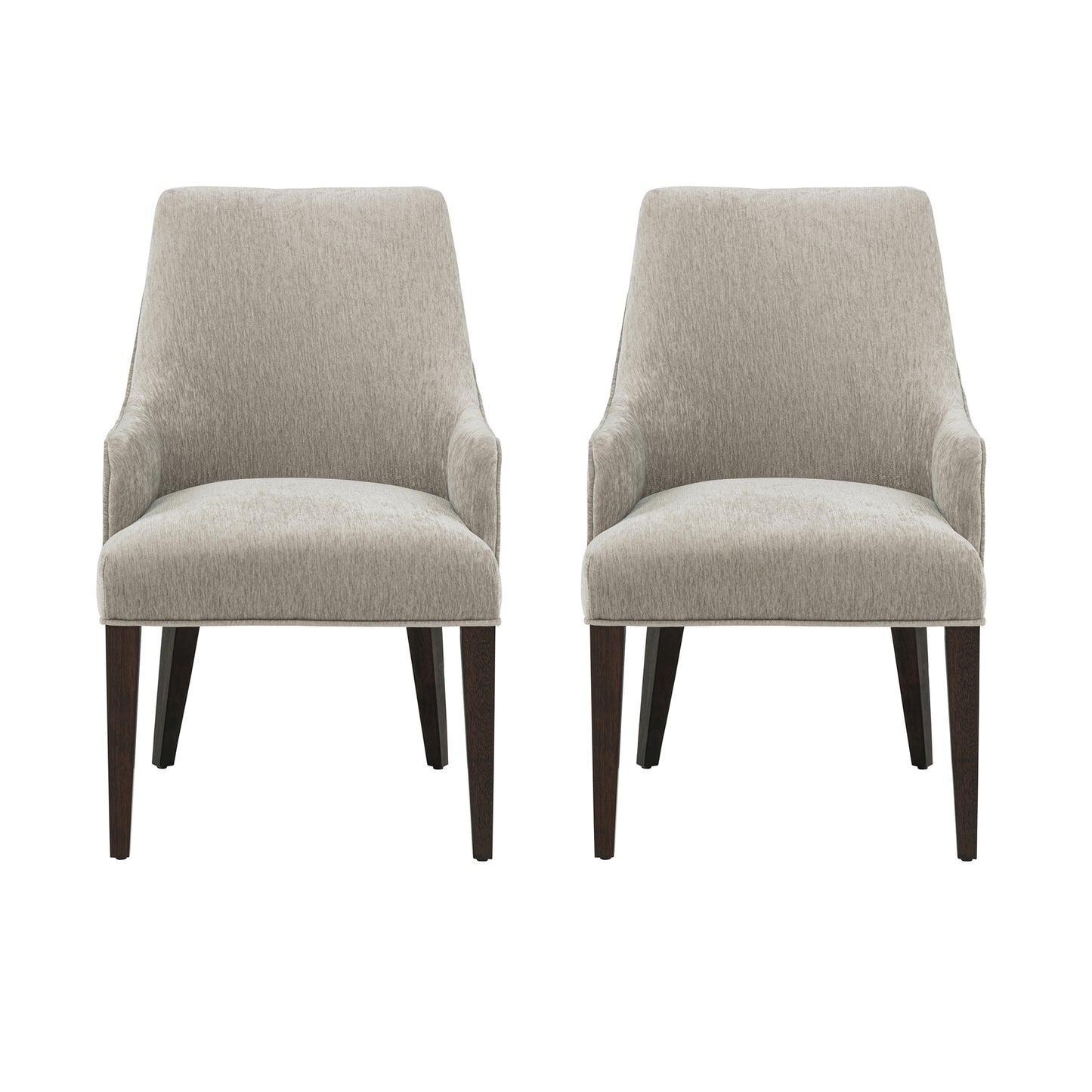 Beever Modern Wood Chenille Armchair in Taupe - Set of 2 2-DC103AR-TP