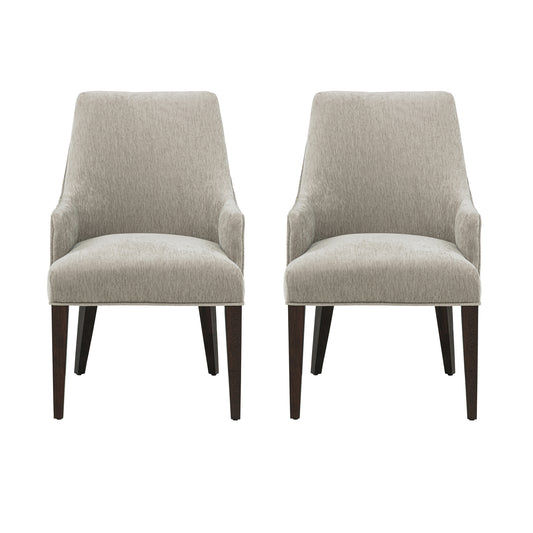 Beever Modern Wood Chenille Armchair in Taupe - Set of 2 2-DC103AR-TP