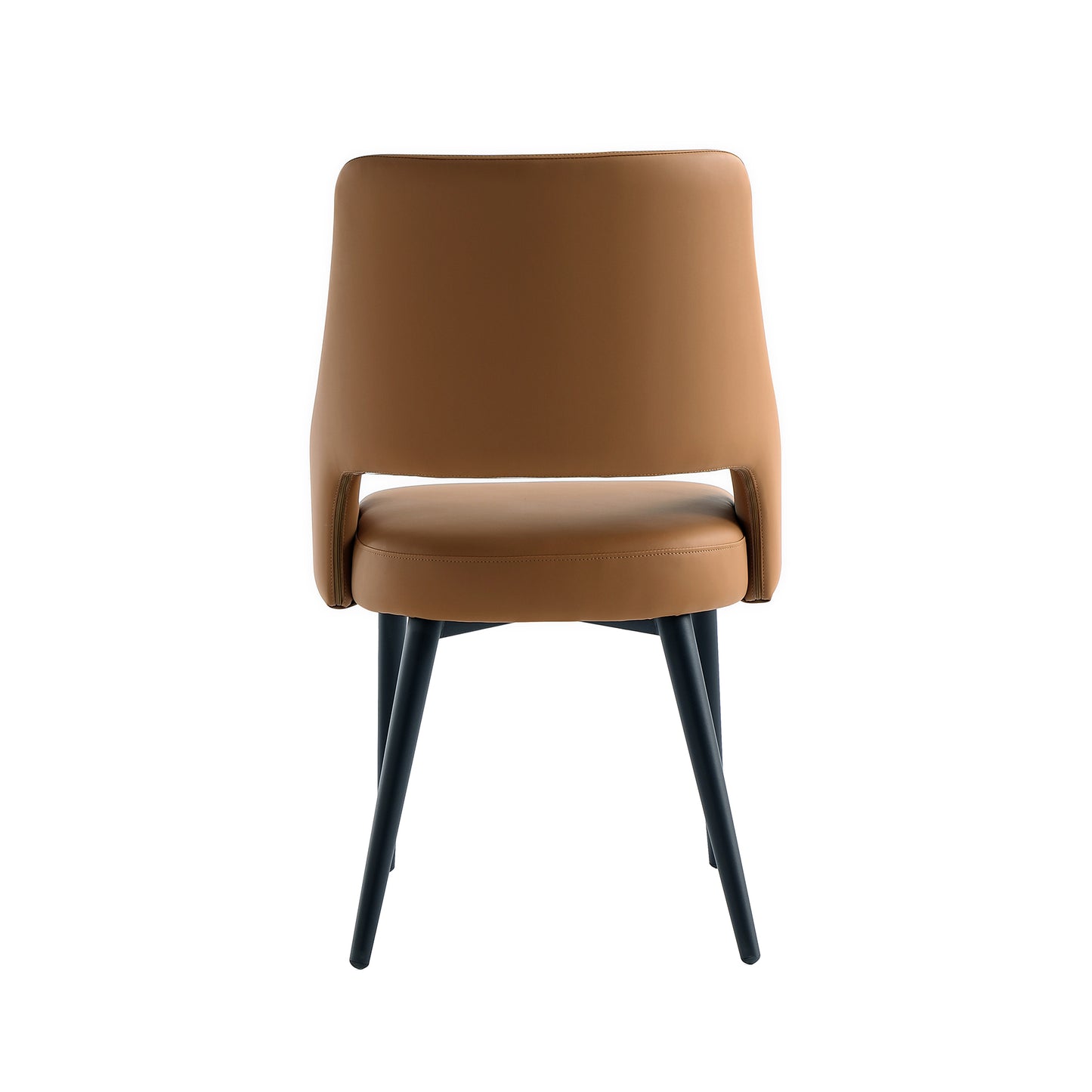 Tremont Modern Metal Vegan Leather Dining Chair in Saddle - Set of 2 2-DC104-SD
