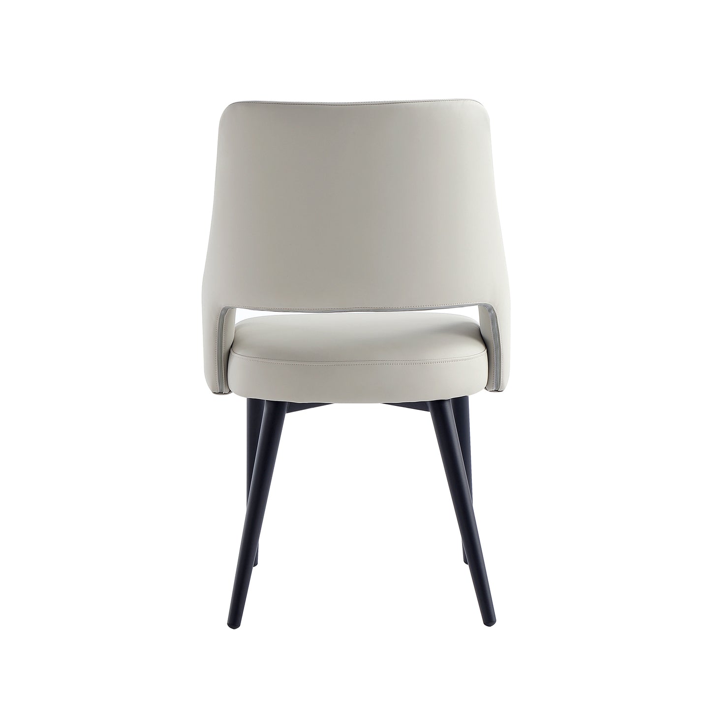 Tremont Modern Metal Vegan Leather Dining Chair in Stone Gray - Set of 2 2-DC104-ST