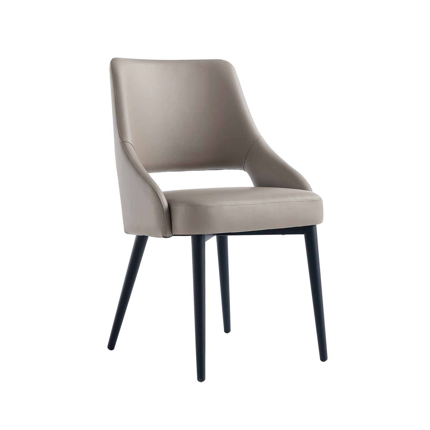 Tremont Modern Metal Vegan Leather Dining Chair in Taupe - Set of 2 2-DC104-TP