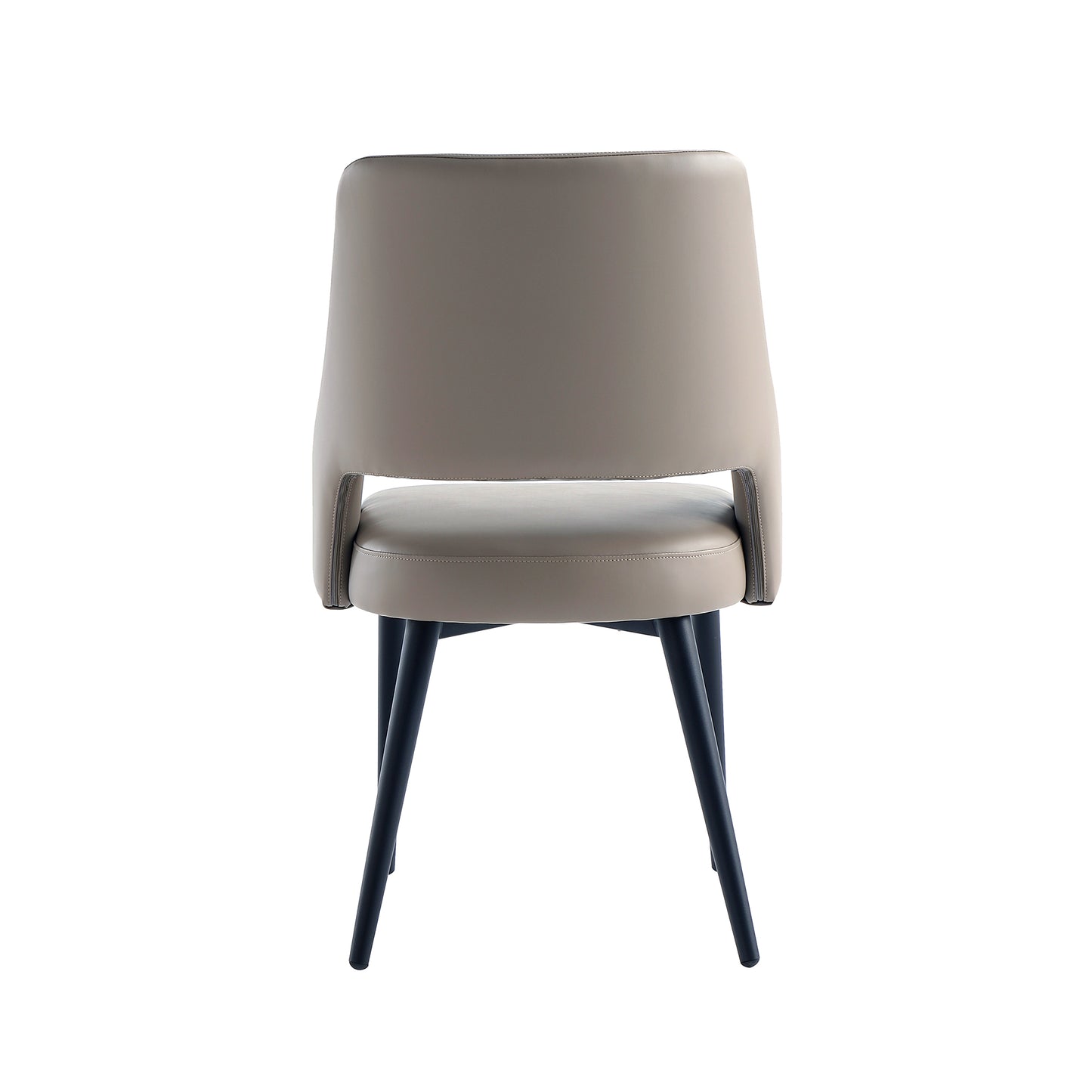 Tremont Modern Metal Vegan Leather Dining Chair in Taupe - Set of 2 2-DC104-TP