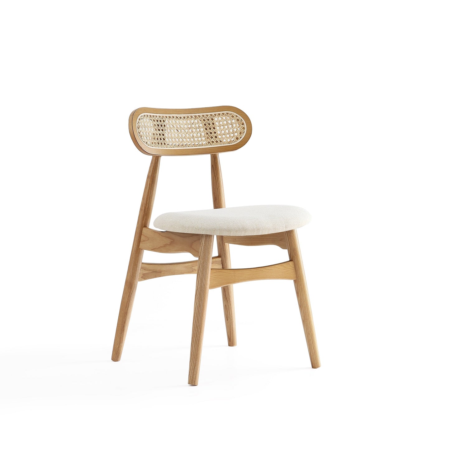 Colbert Industry Chic Cane Back Wood Upholstered Dining Chair in Natural - Set of 4 2-DCCA02-OM