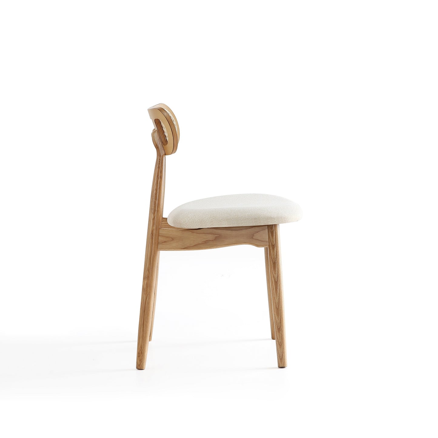 Colbert Industry Chic Cane Back Wood Upholstered Dining Chair in Natural - Set of 4 2-DCCA02-OM