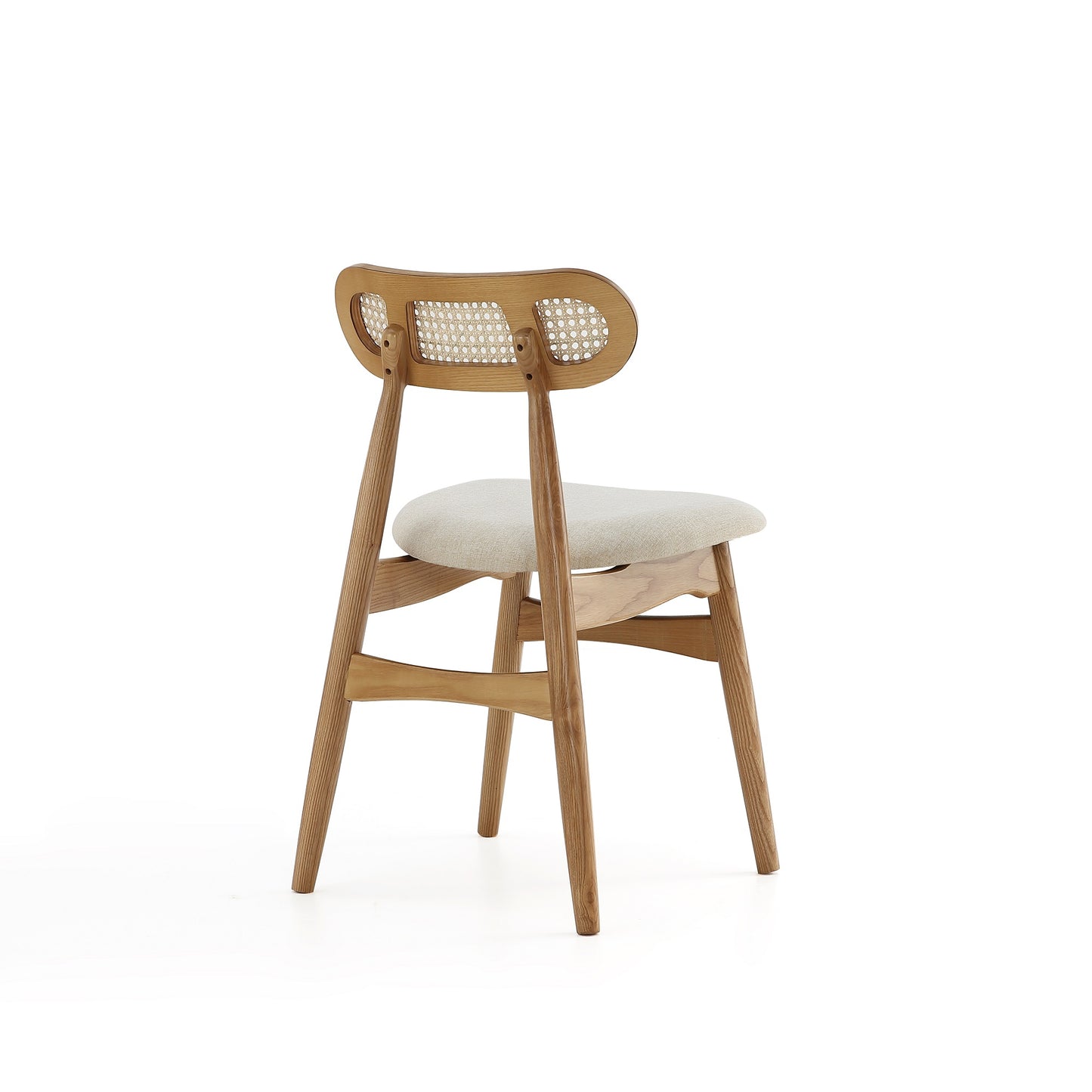 Colbert Industry Chic Cane Back Wood Upholstered Dining Chair in Natural - Set of 4 2-DCCA02-OM