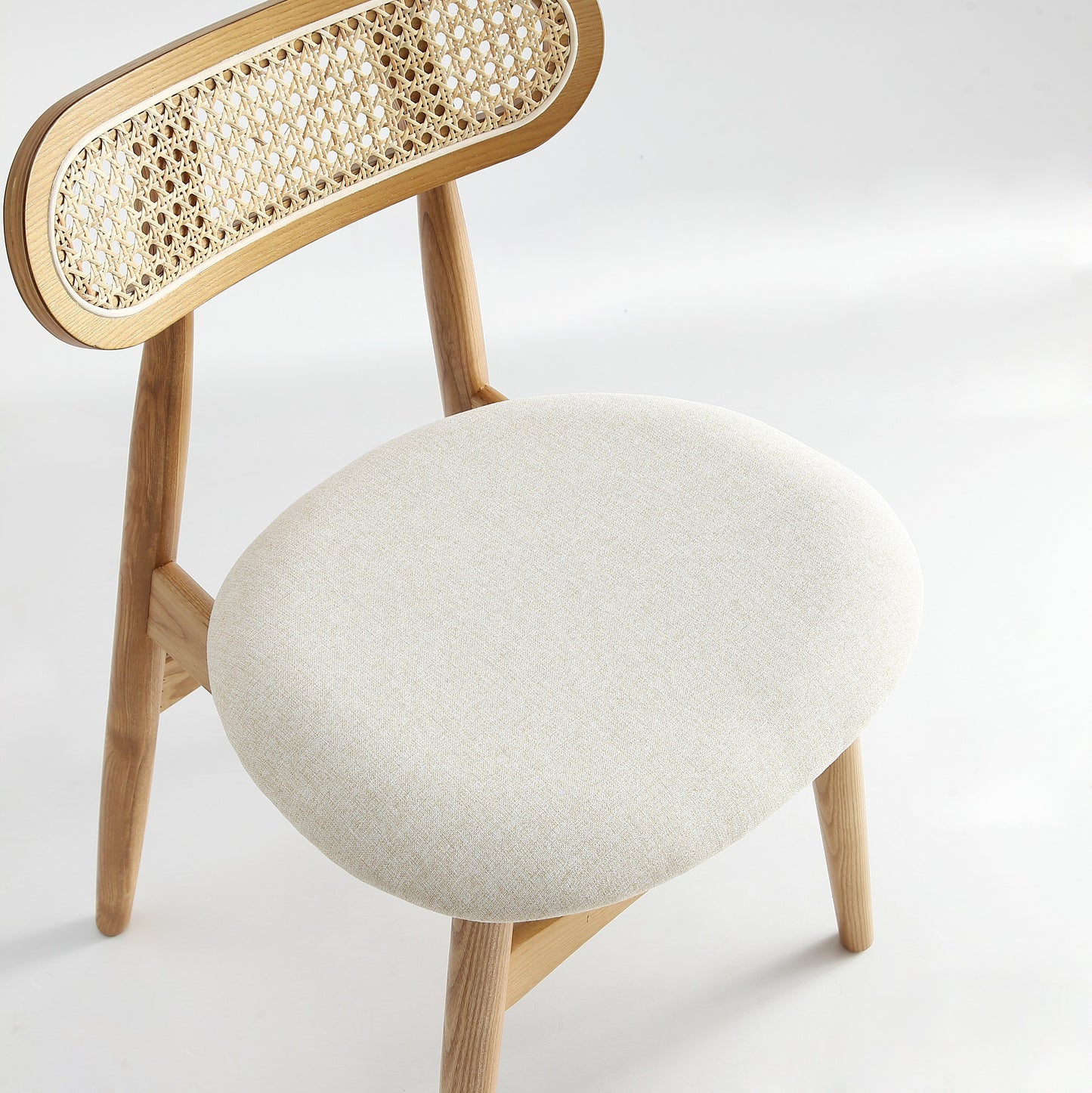 Colbert Industry Chic Cane Back Wood Upholstered Dining Chair in Natural - Set of 4 2-DCCA02-OM