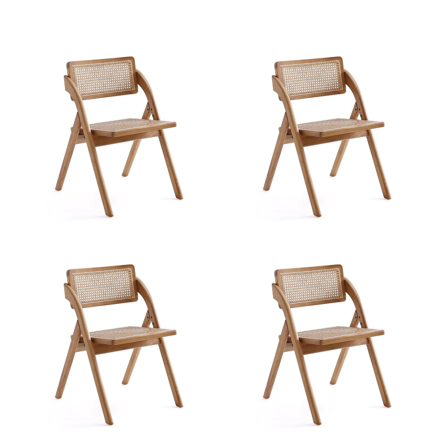 Lambinet Industry Chic Wood Folding Chair in Natural - Set of 4 2-DCCA07-NA