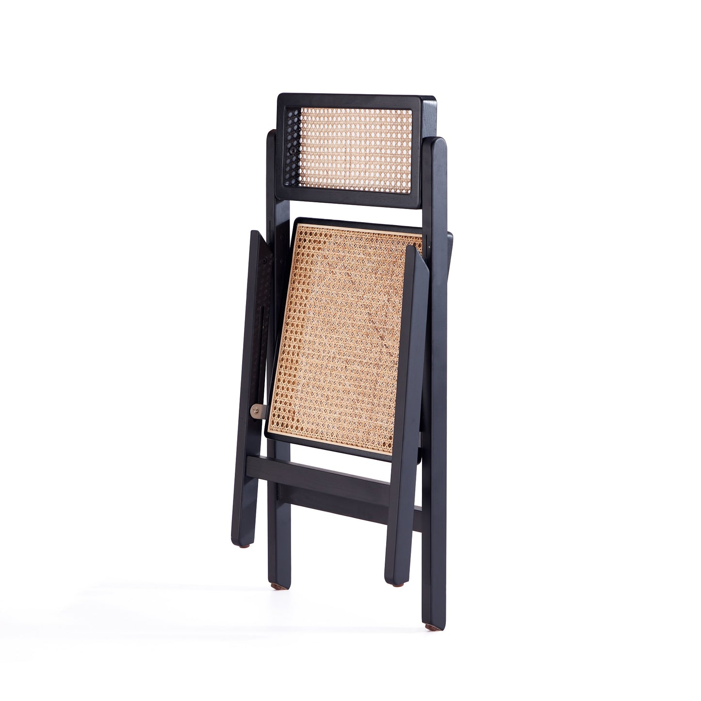 Pullman Industry Chic Wood Folding Chair in Black and Natural - Set of 4 2-DCCA08-BK