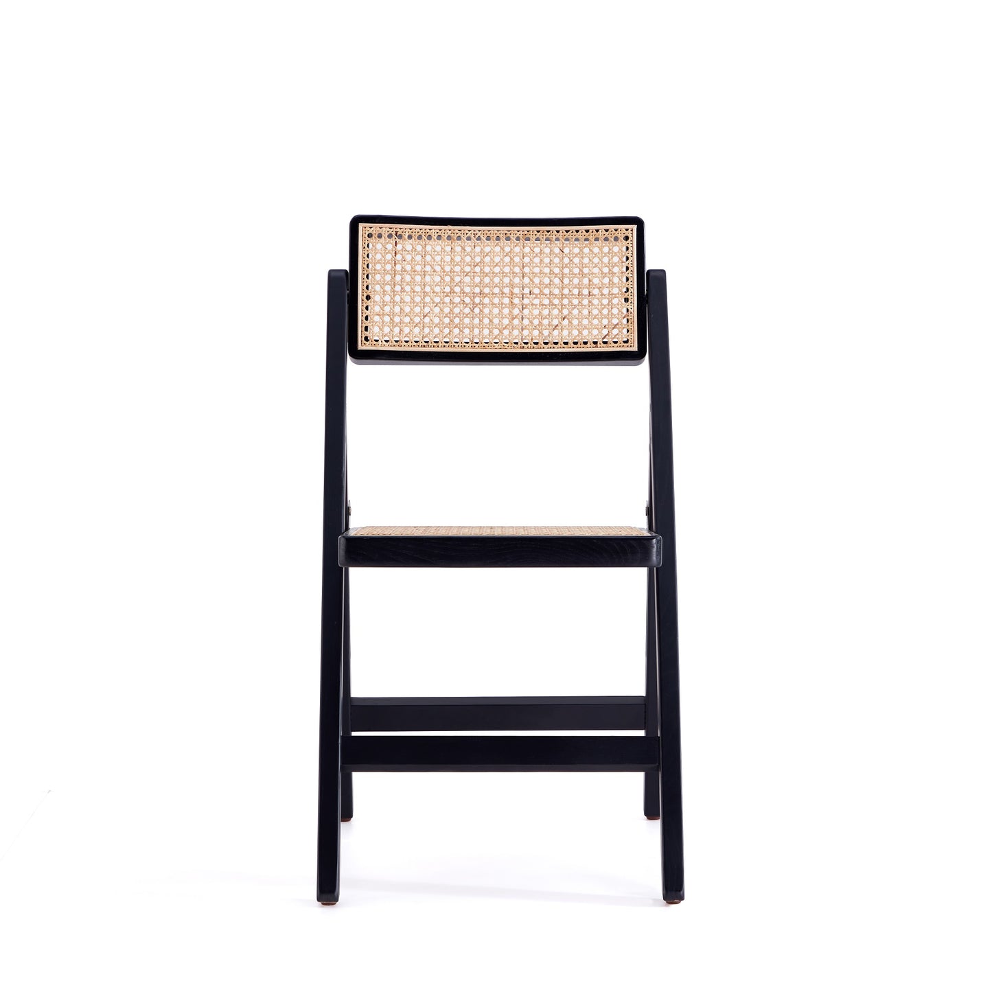 Pullman Industry Chic Wood Folding Chair in Black and Natural - Set of 4 2-DCCA08-BK