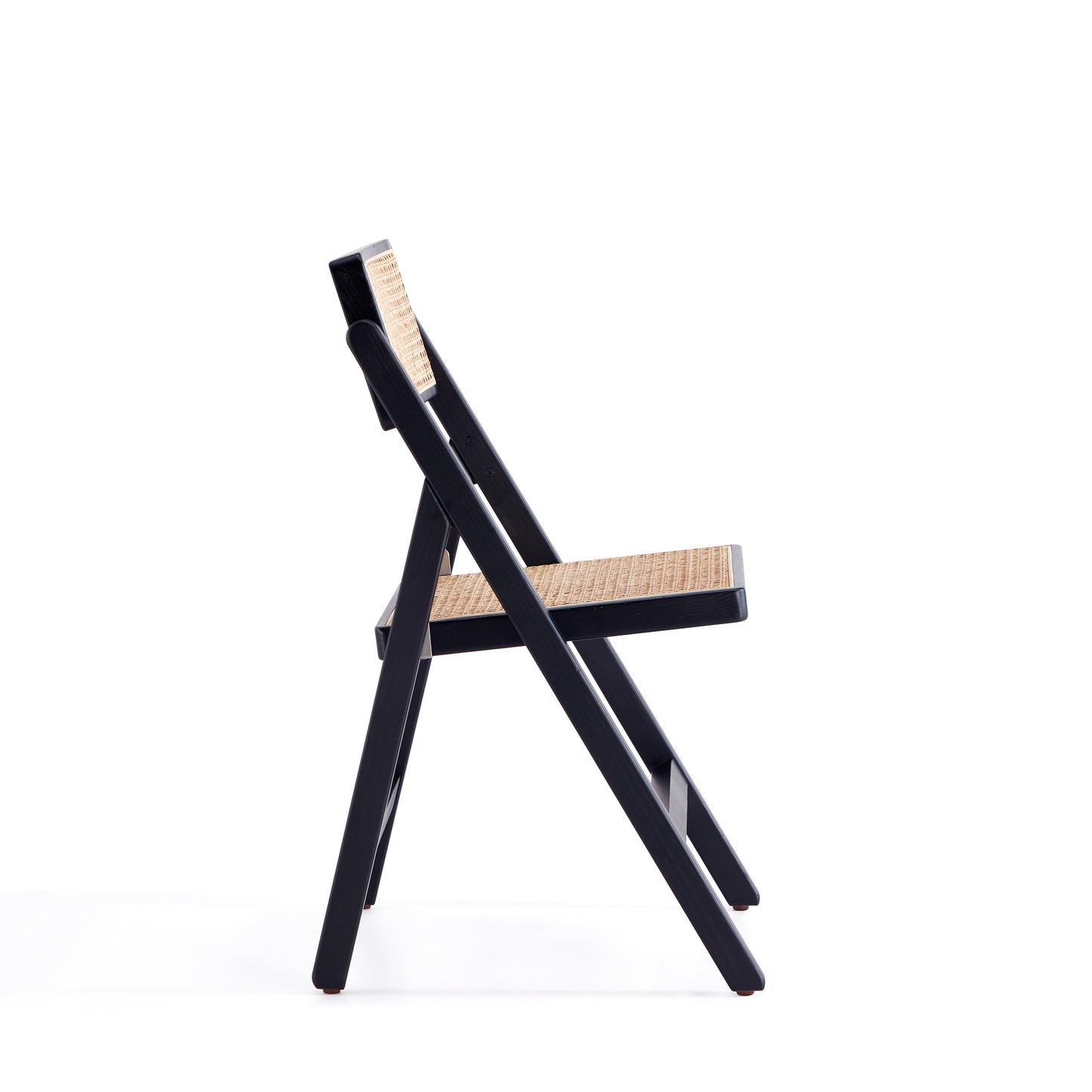 Pullman Industry Chic Wood Folding Chair in Black and Natural - Set of 4 2-DCCA08-BK