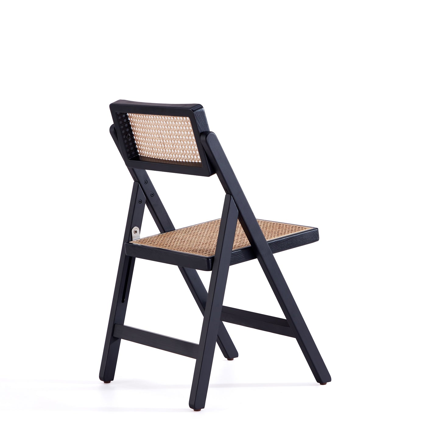 Pullman Industry Chic Wood Folding Chair in Black and Natural - Set of 4 2-DCCA08-BK
