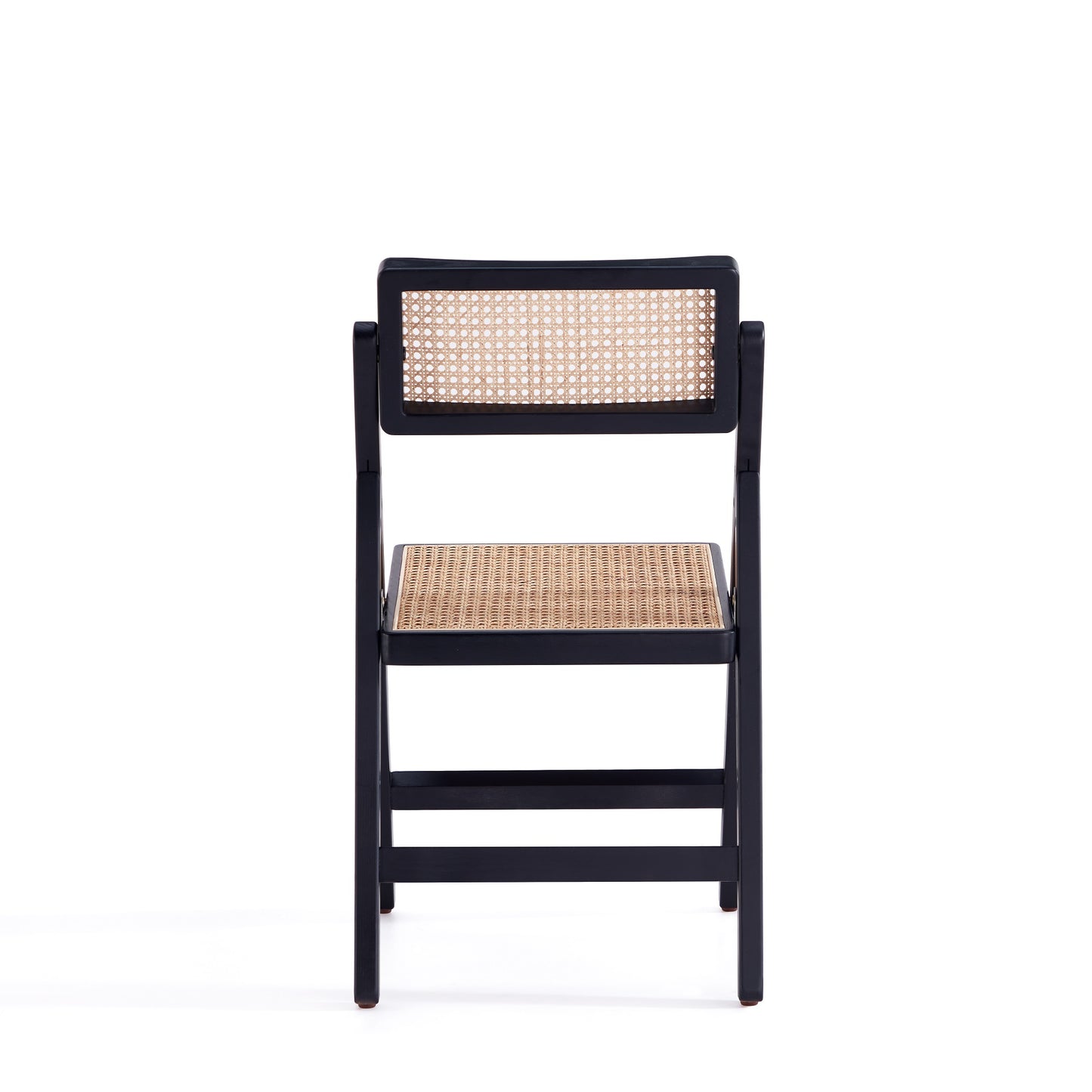 Pullman Industry Chic Wood Folding Chair in Black and Natural - Set of 4 2-DCCA08-BK