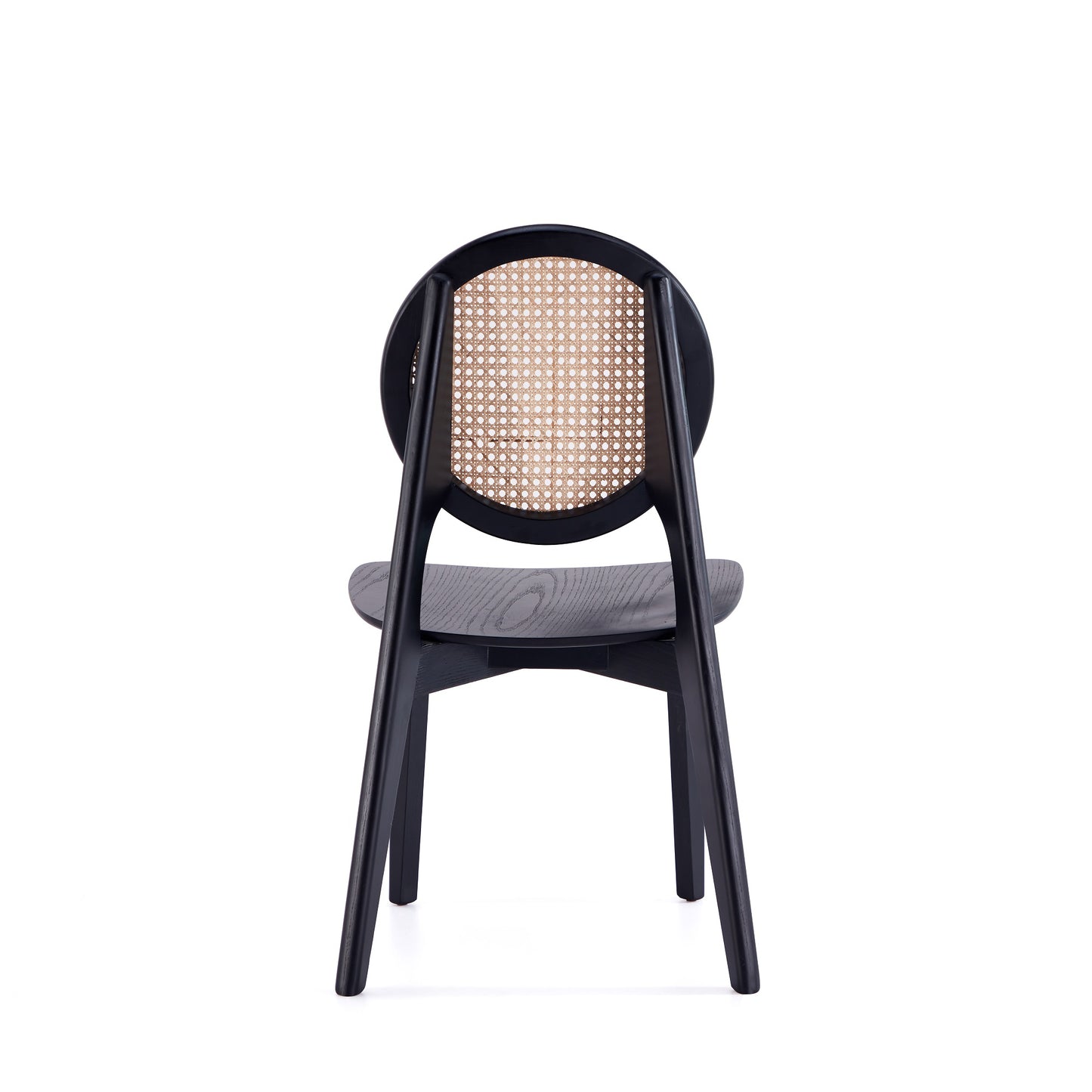 Versailles Industry Chic Wood Dining Chair in Black and Natural - Set of 4 2-DCCA11-BK