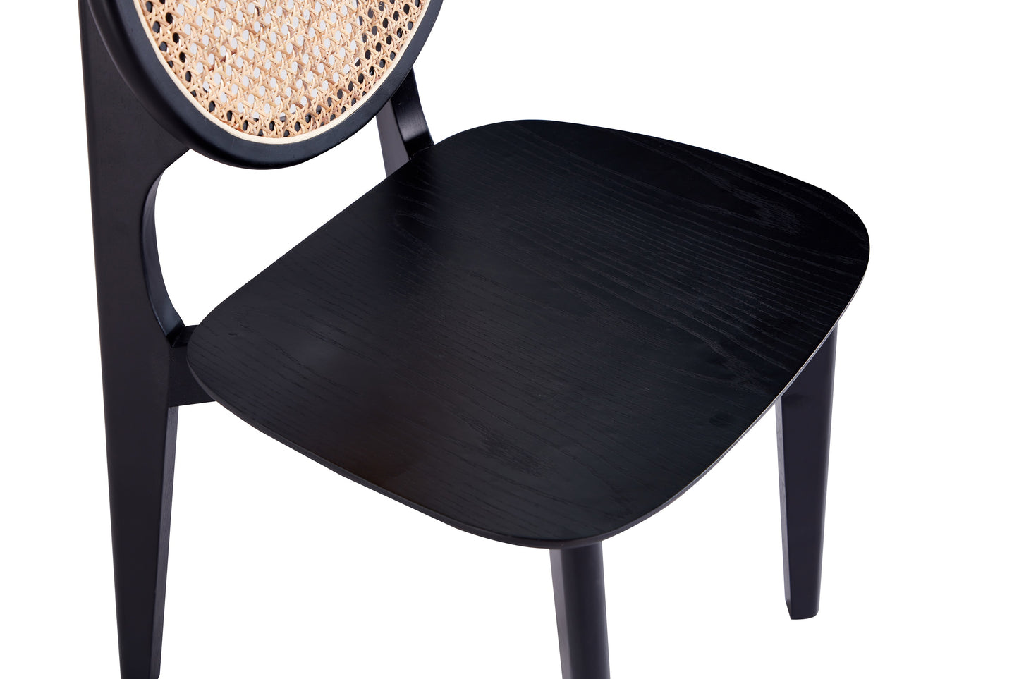 Versailles Industry Chic Wood Dining Chair in Black and Natural - Set of 4 2-DCCA11-BK