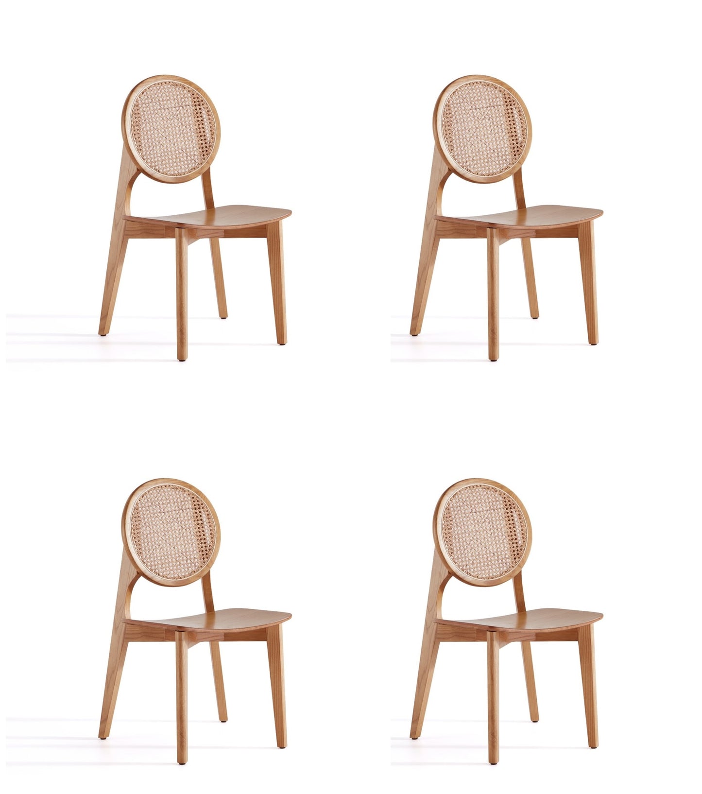 Versailles Industry Chic Wood Dining Chair in Natural - Set of 4 2-DCCA11-NA