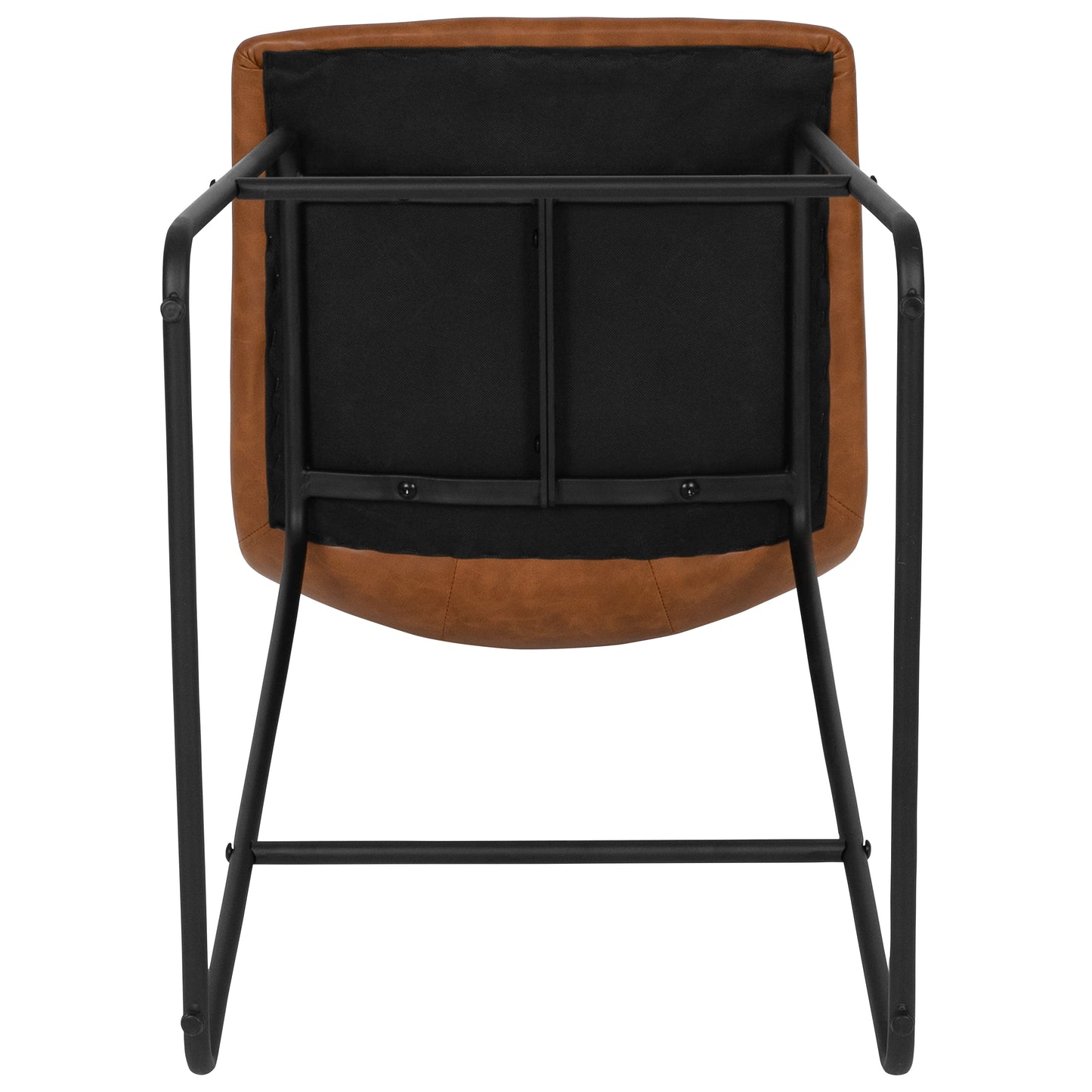 Reagan 24 Inch Commercial Grade LeatherSoft Counter Height Barstools in Light Brown, Set of 2 Light Brown