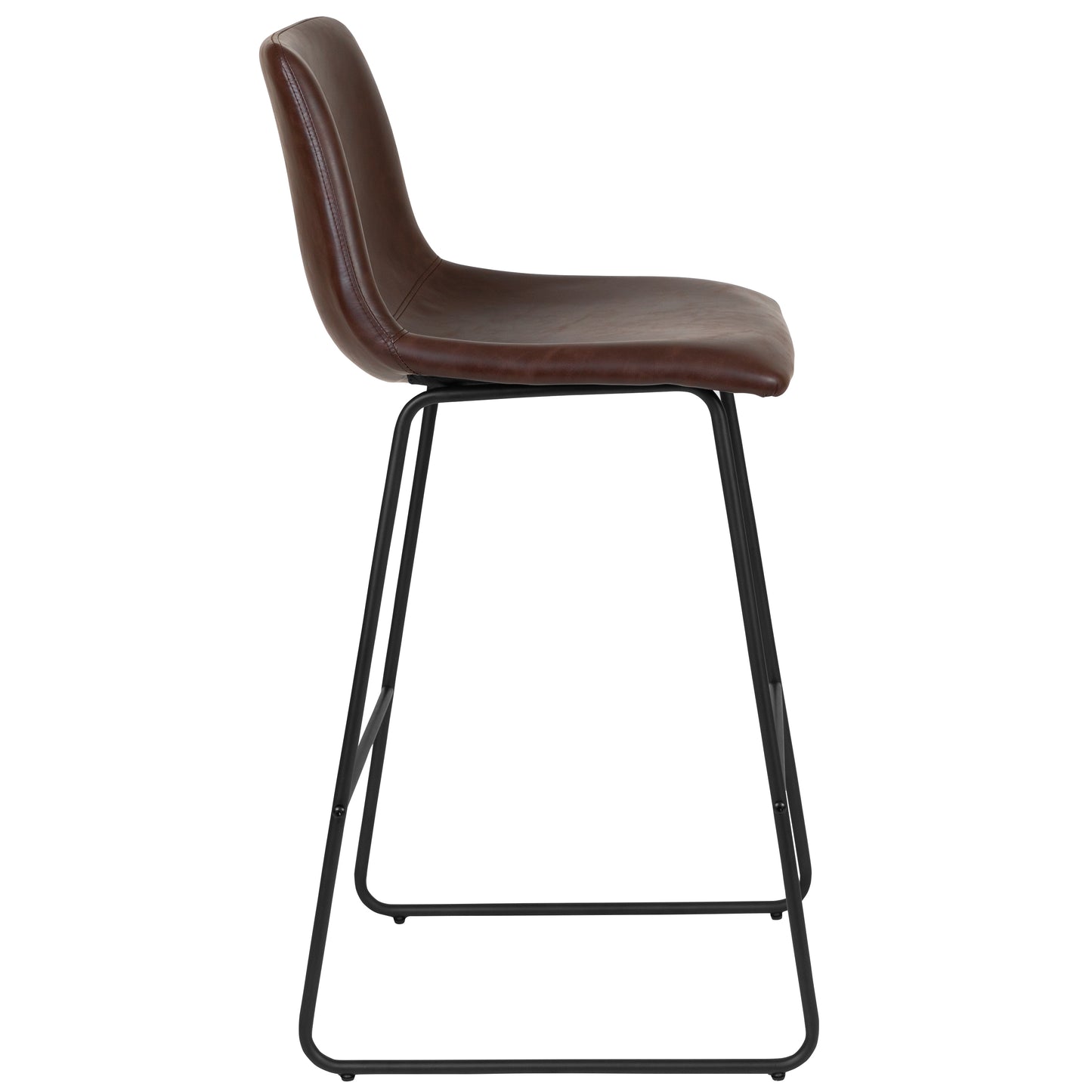 Reagan 30 Inch Commercial Grade LeatherSoft Bar Height Barstools in Dark Brown, Set of 2 Dark Brown 2-ET-ER18345-30-DB-GG