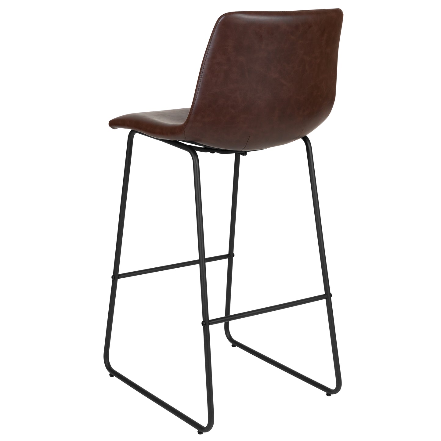 Reagan 30 Inch Commercial Grade LeatherSoft Bar Height Barstools in Dark Brown, Set of 2 Dark Brown 2-ET-ER18345-30-DB-GG