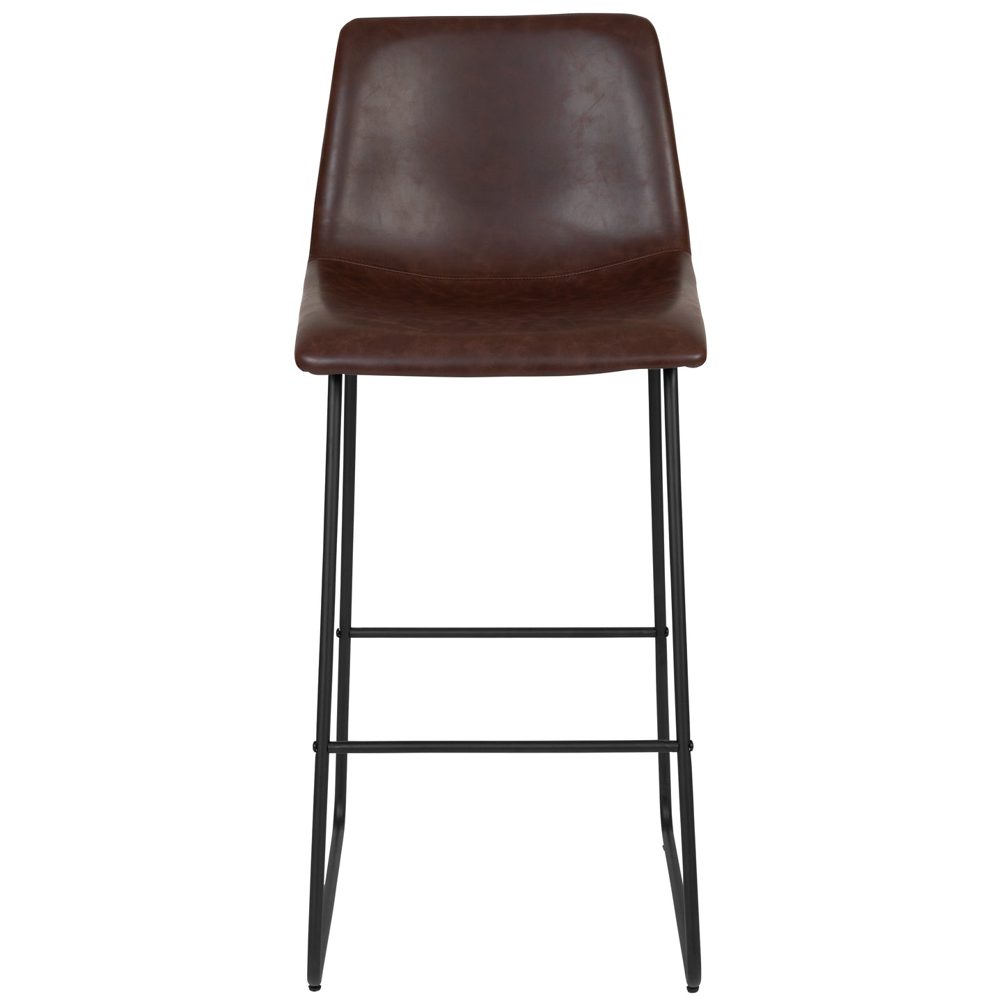 Reagan 30 Inch Commercial Grade LeatherSoft Bar Height Barstools in Dark Brown, Set of 2 Dark Brown 2-ET-ER18345-30-DB-GG