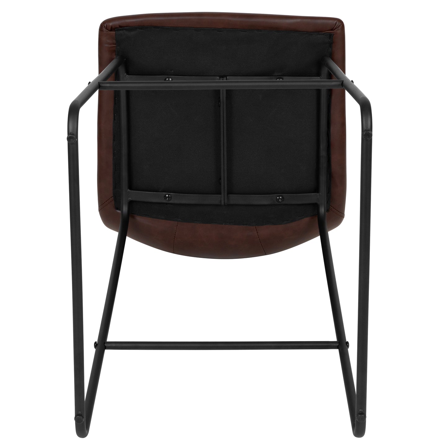 Reagan 30 Inch Commercial Grade LeatherSoft Bar Height Barstools in Dark Brown, Set of 2 Dark Brown 2-ET-ER18345-30-DB-GG