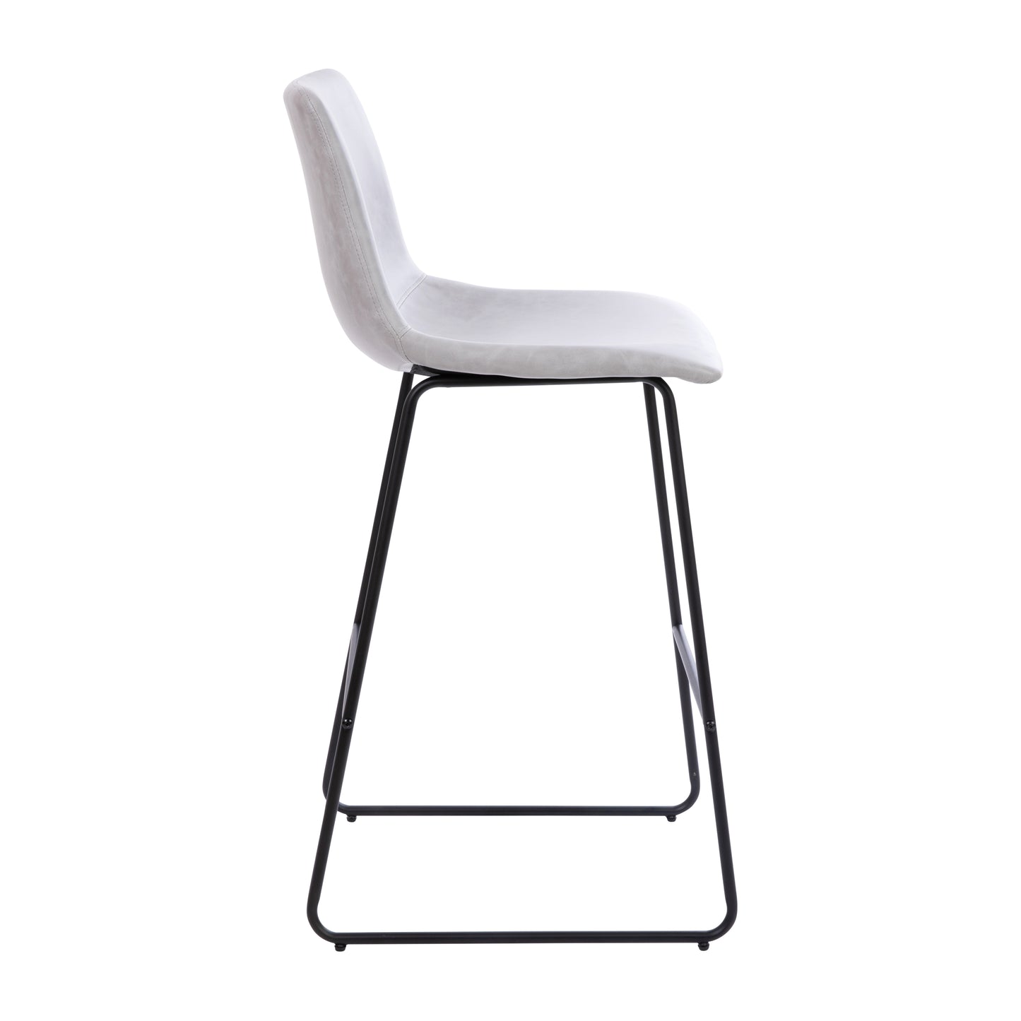 Reagan 30 inch LeatherSoft Bar Height Barstools in Light Gray, Set of 2 Light Gray
