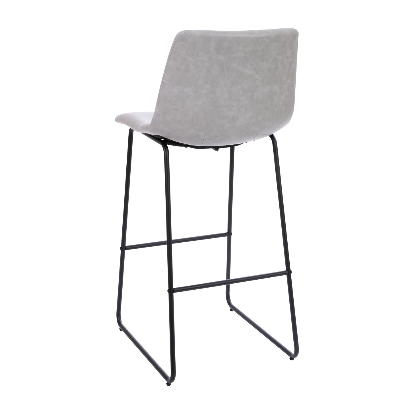 Reagan 30 inch LeatherSoft Bar Height Barstools in Light Gray, Set of 2 Light Gray