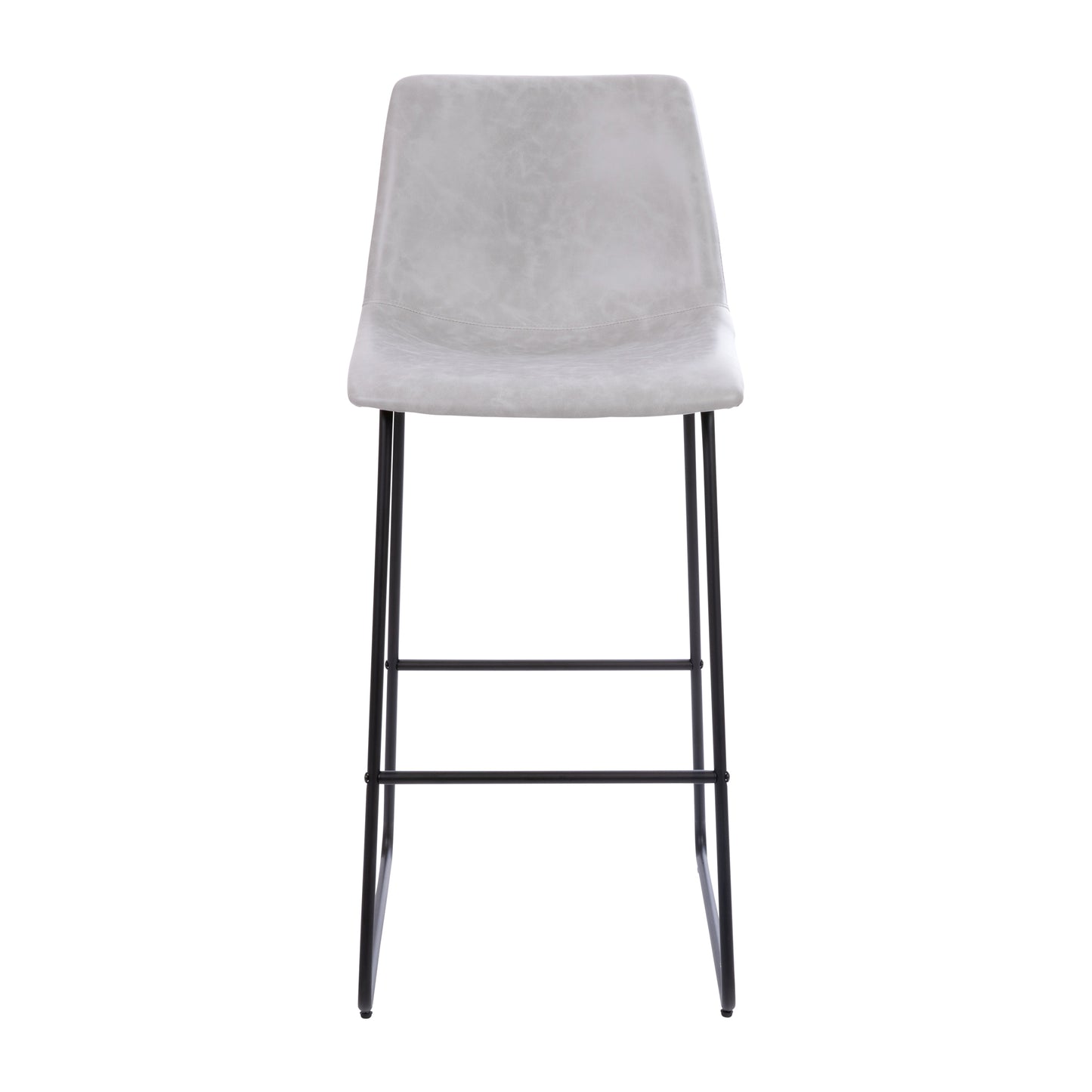 Reagan 30 inch LeatherSoft Bar Height Barstools in Light Gray, Set of 2 Light Gray