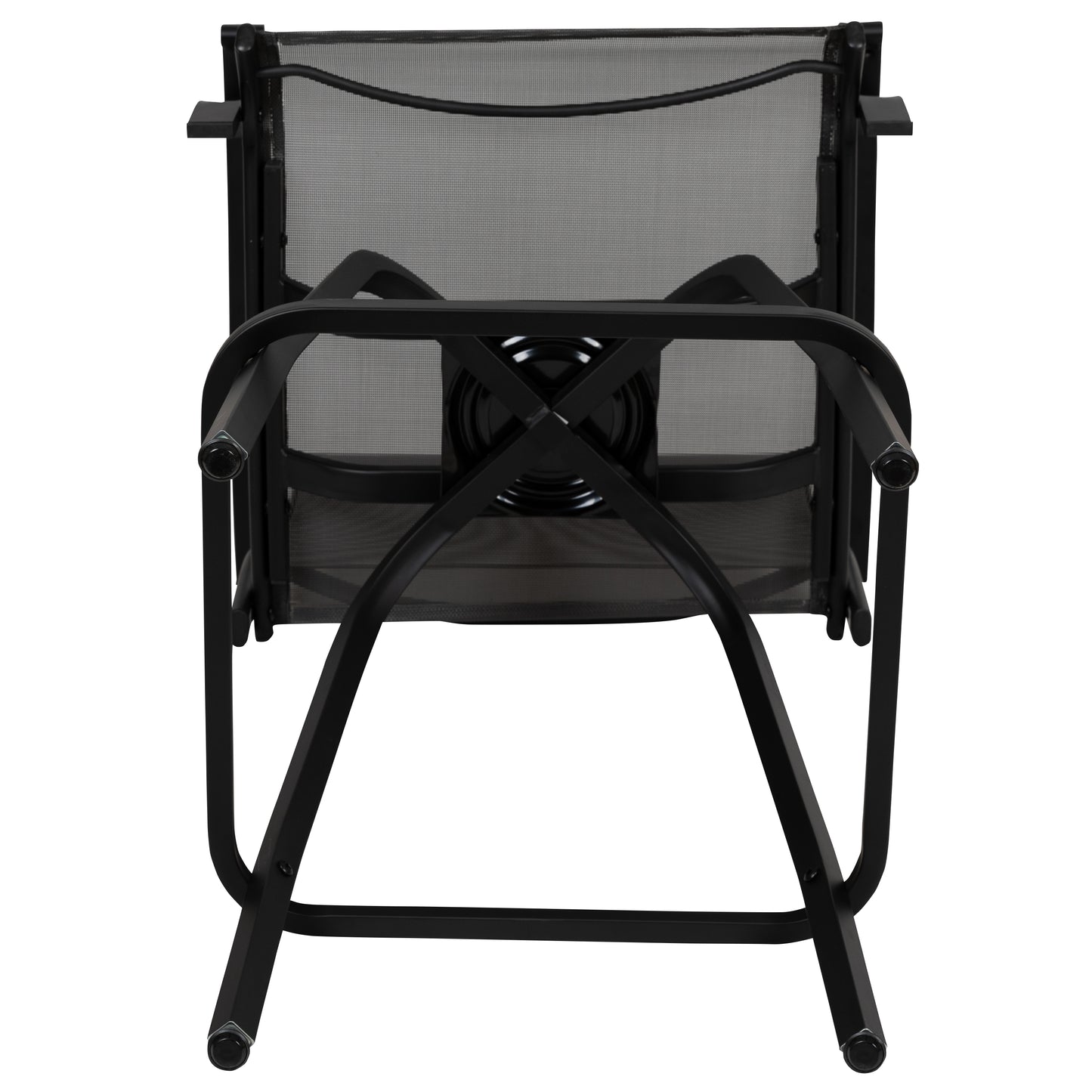 Valerie Patio Bar Height Stools Set of 2, All-Weather Textilene Swivel Patio Stools with High Back & Armrests in Gray Gray